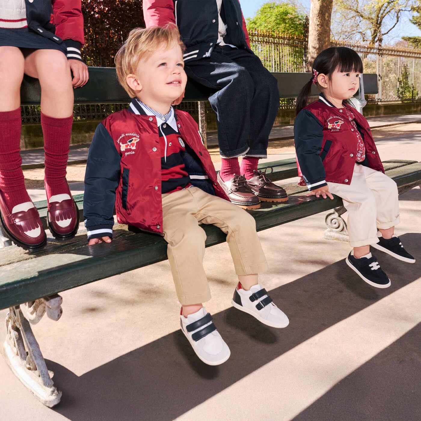 Baby varsity jacket - rouge brique