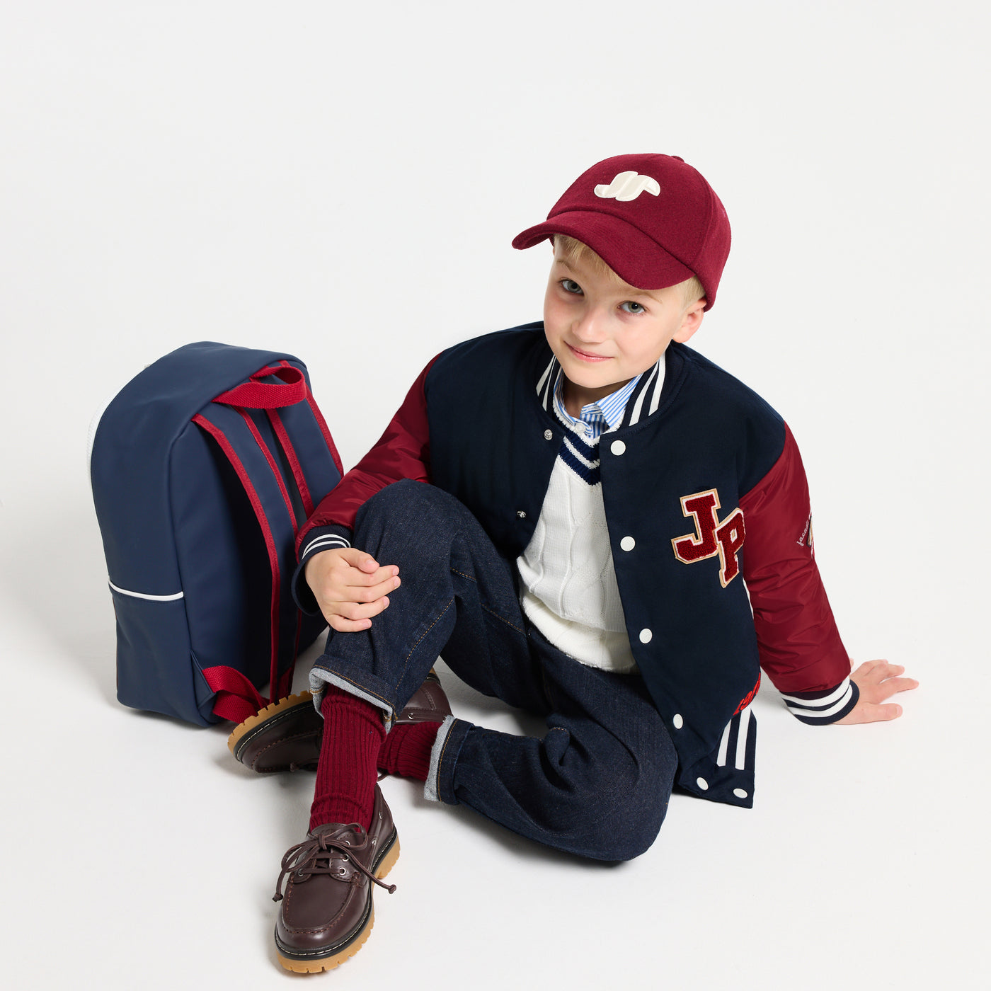 Child bi-material bomber jacket - marine jacadi