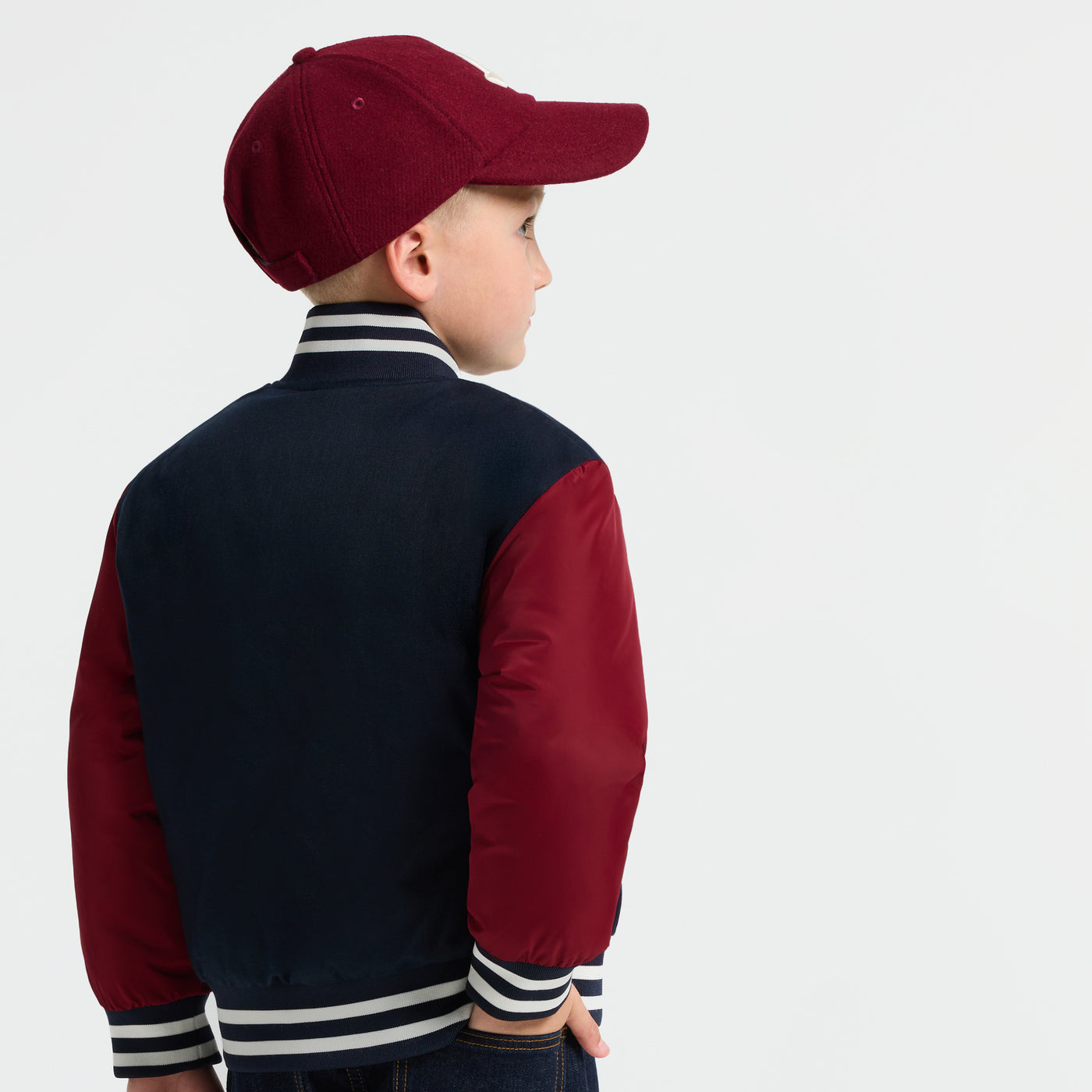 Child bi-material bomber jacket - marine jacadi