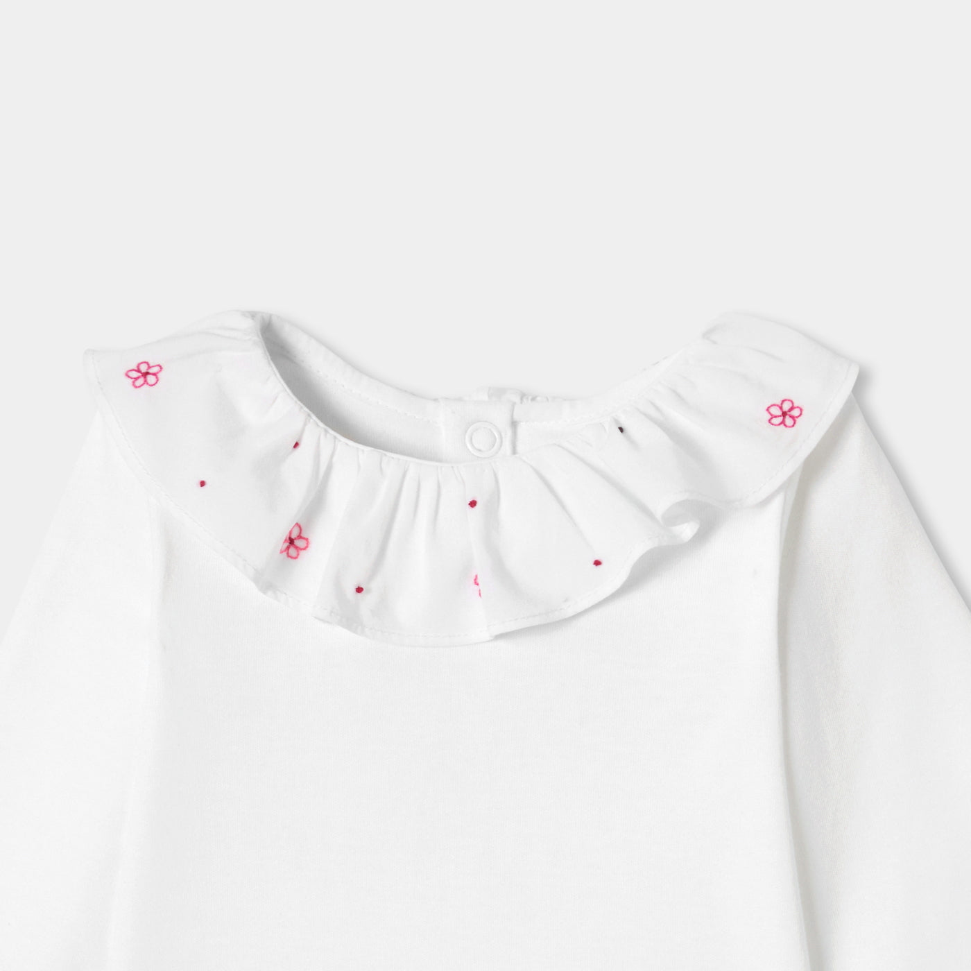 Baby girl short-sleeved interlock cotton bodysuit - blanc jacadi