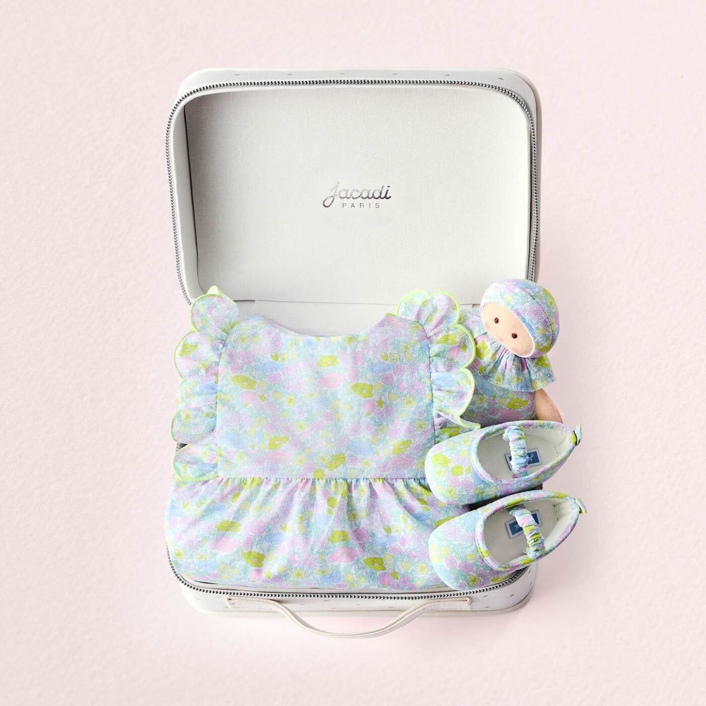 Baby girl's romper in Liberty fabric - multico