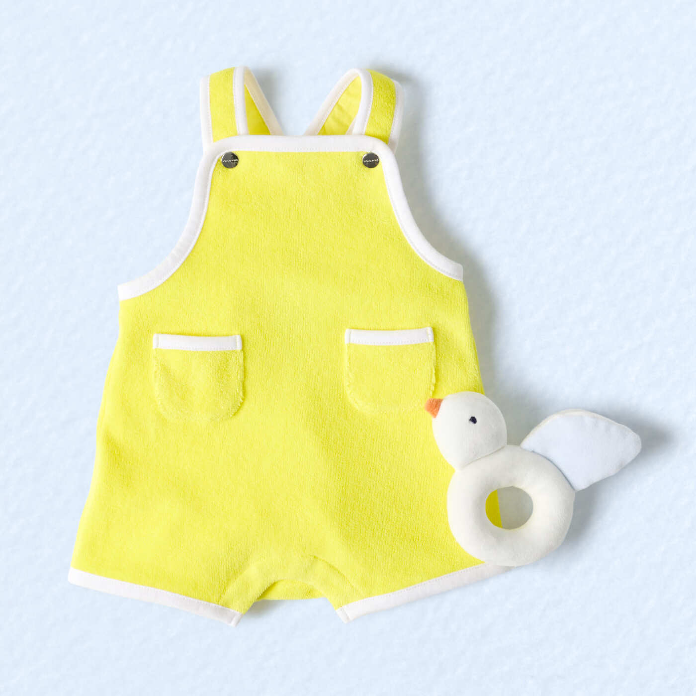 Baby romper in French terry - jaune soleil