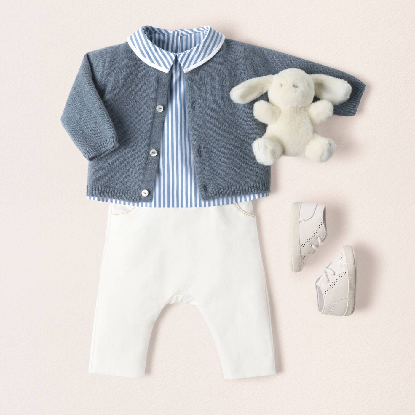 Baby jersey-lined comfort jeans - blanc doux jacadi