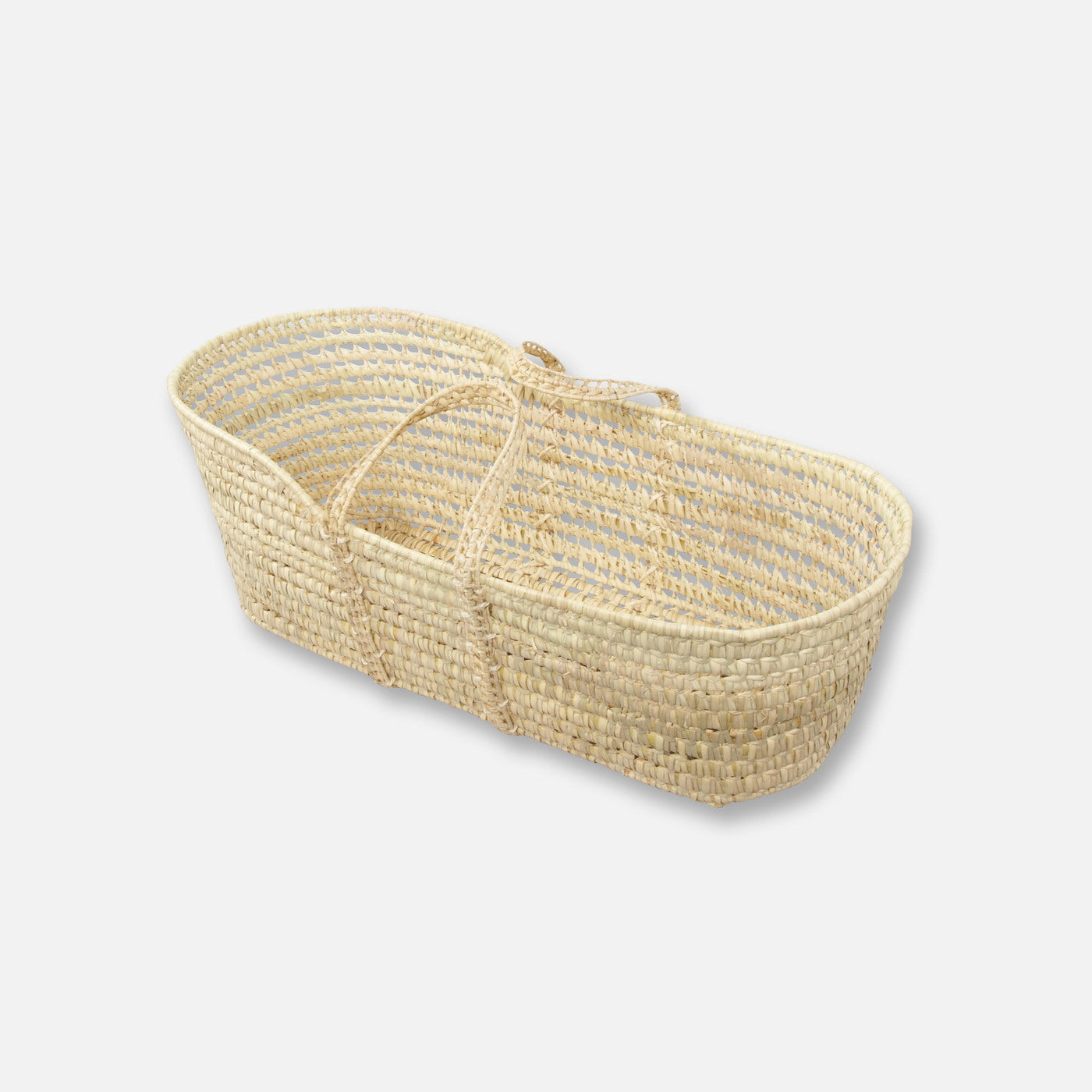 Moses basket in braided palm - naturel