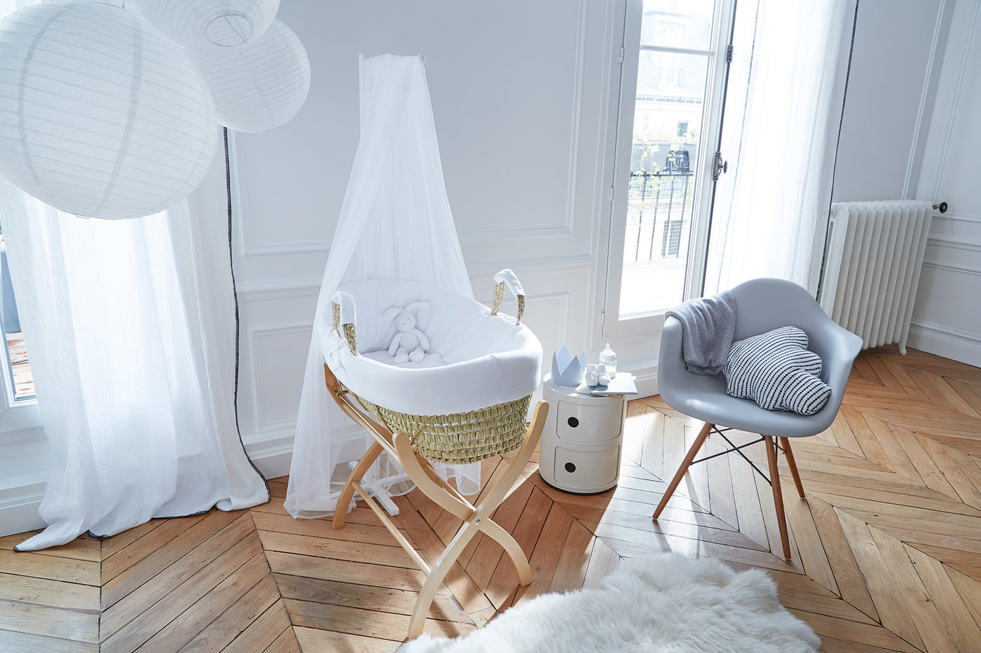 Bassinet bedding - blanc jacadi