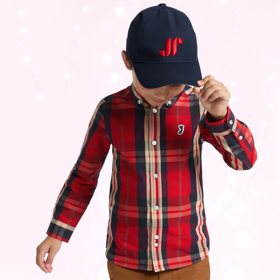Boy tartan shirt - rouge/multico