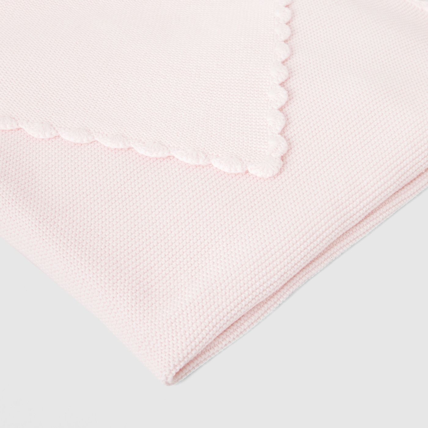 Scalloped blanket - jacadi pale pink