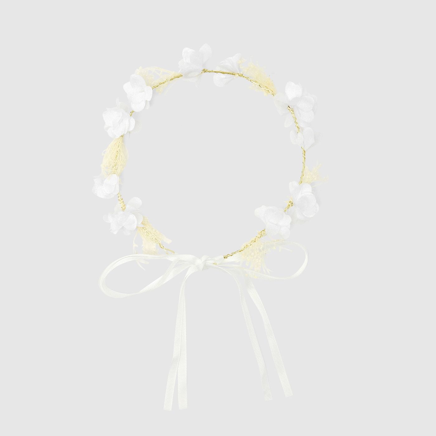 Baby girl flower crown - white jacadi