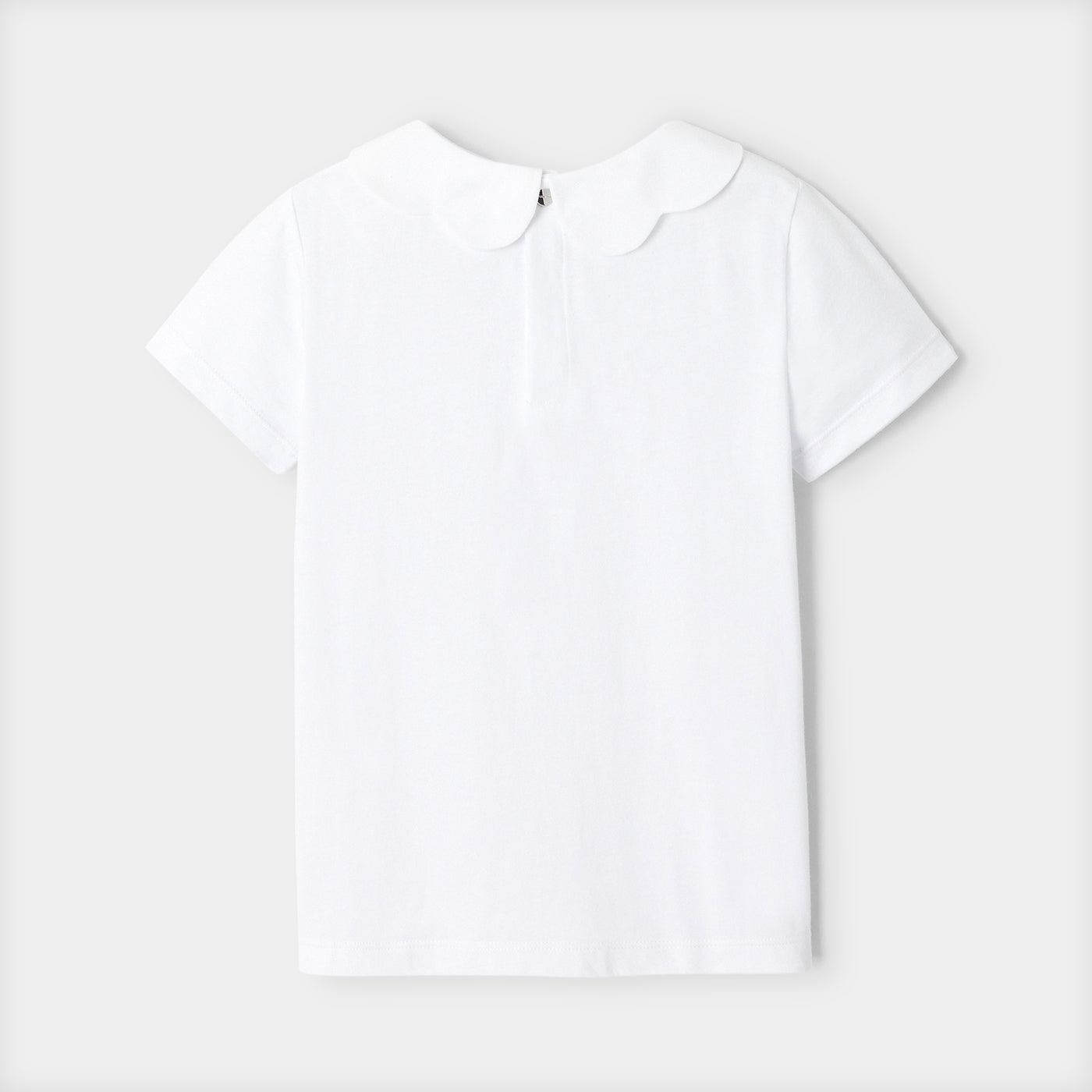 Girl polo shirt with scalloped collar
