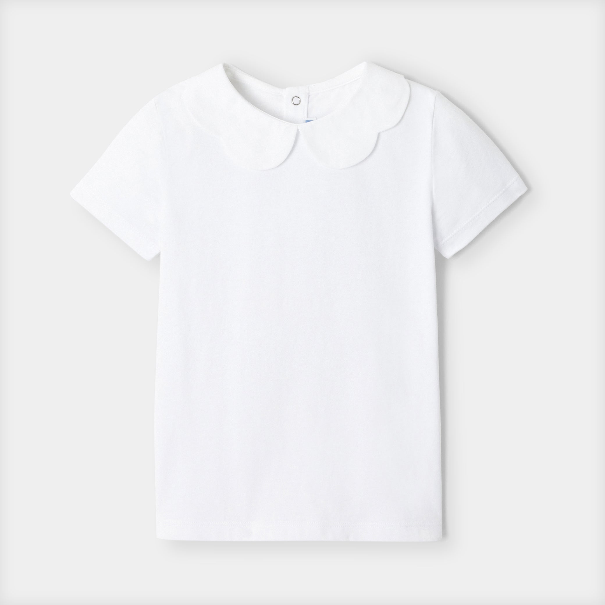 Girl polo shirt with scalloped collar