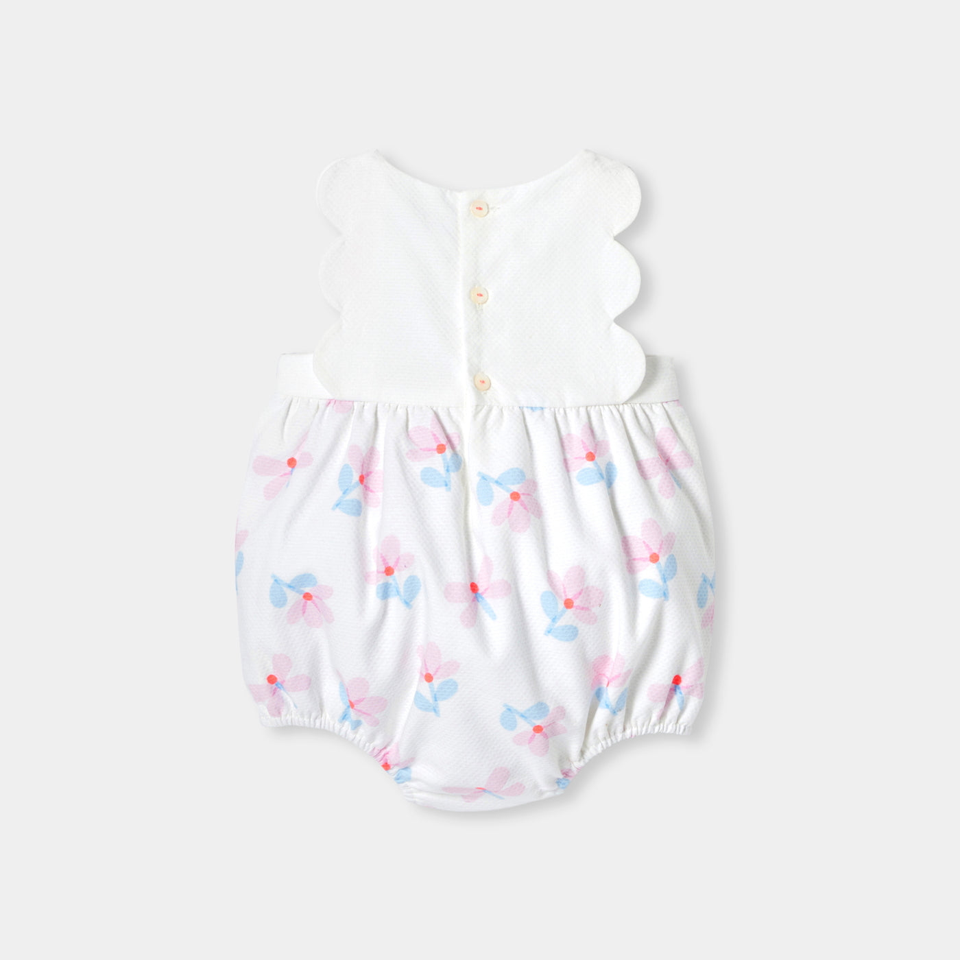 Baby girl romper in cotton piqué