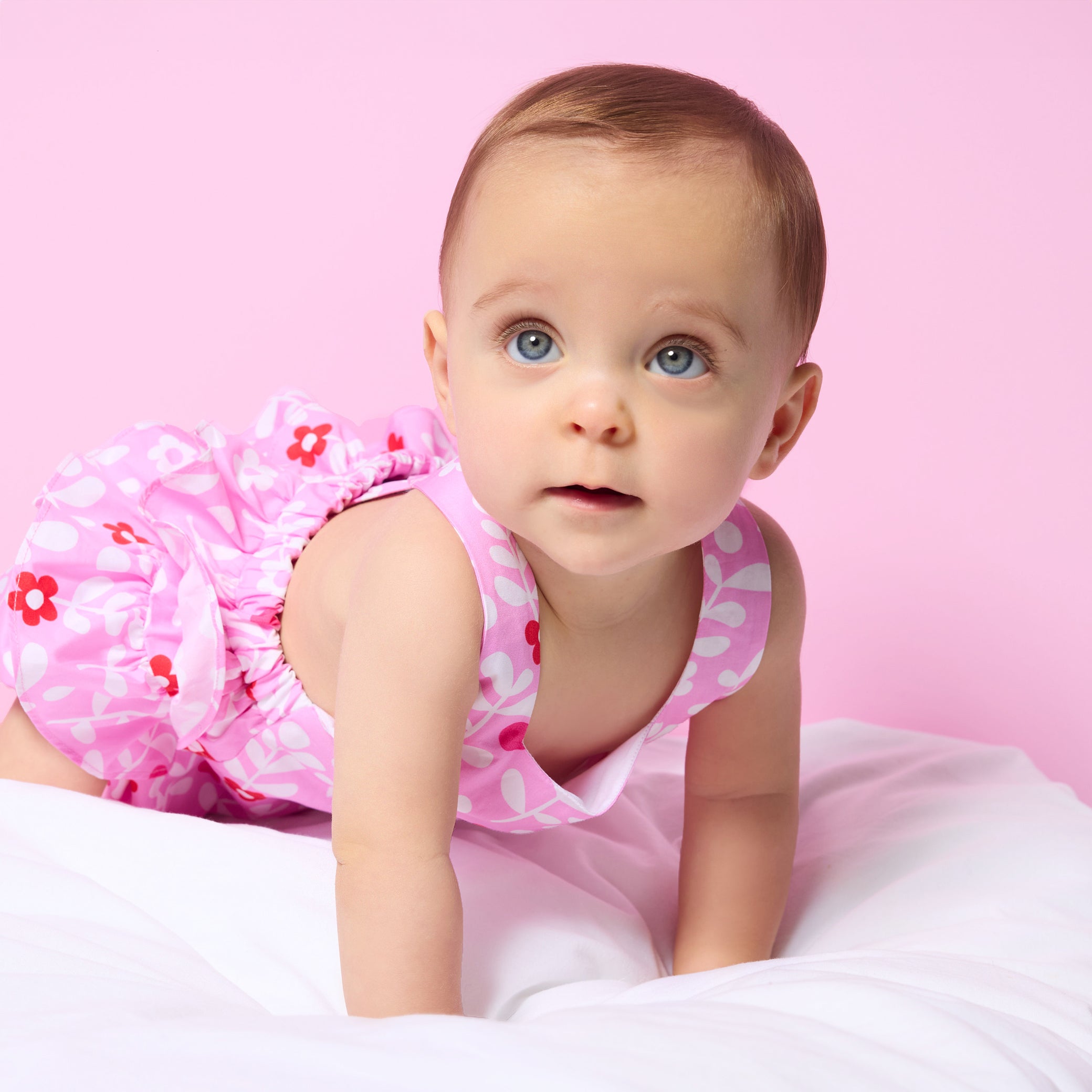 Baby girl romper in poplin