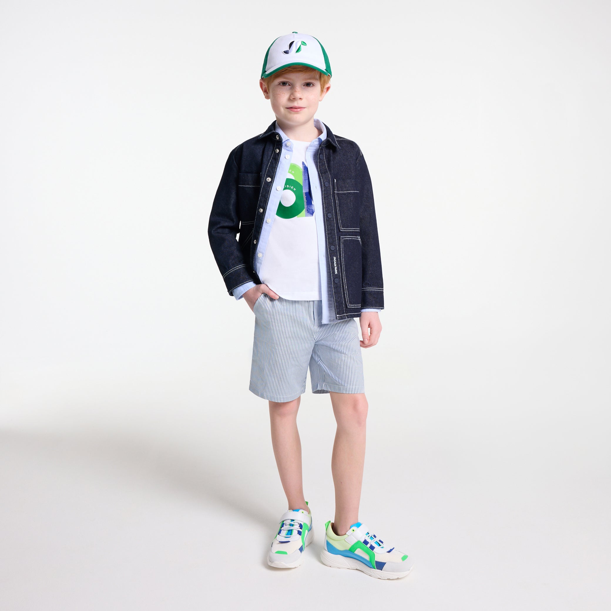Boy striped Bermuda shorts