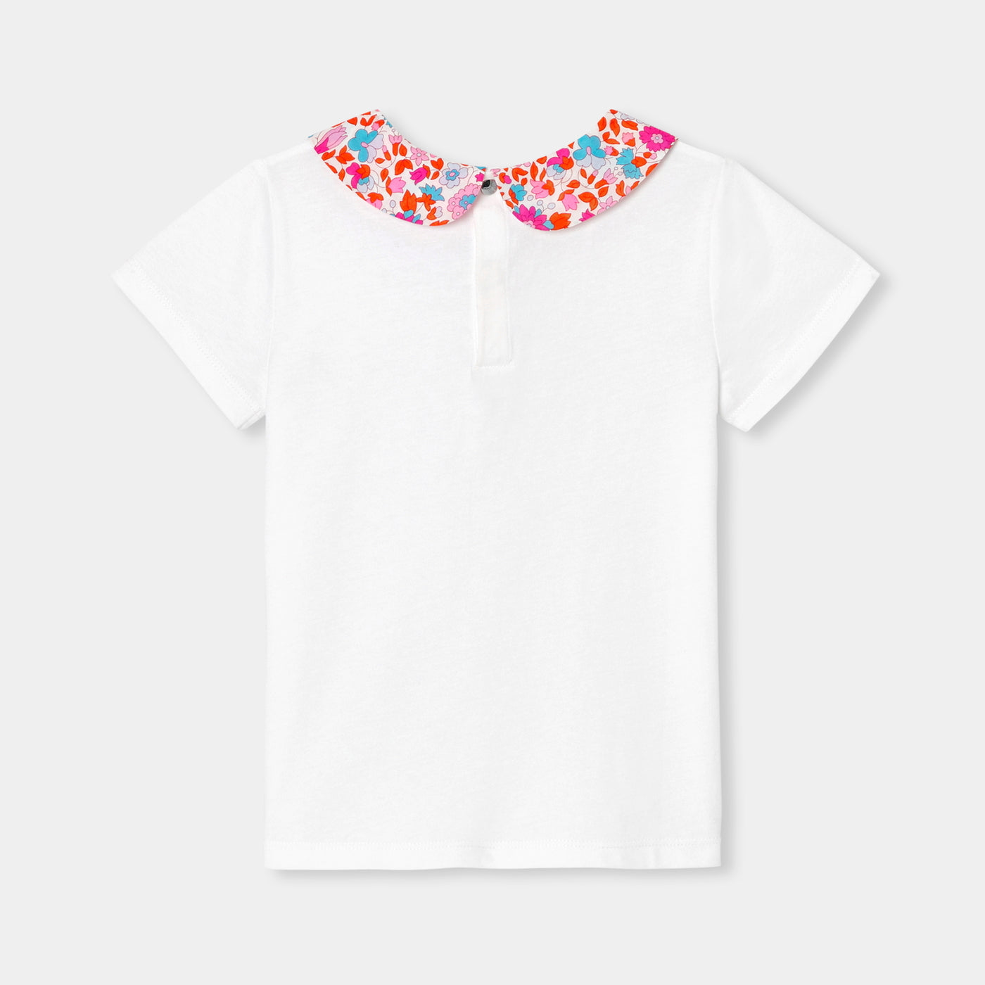 Girl T-shirt with Liberty fabric collar