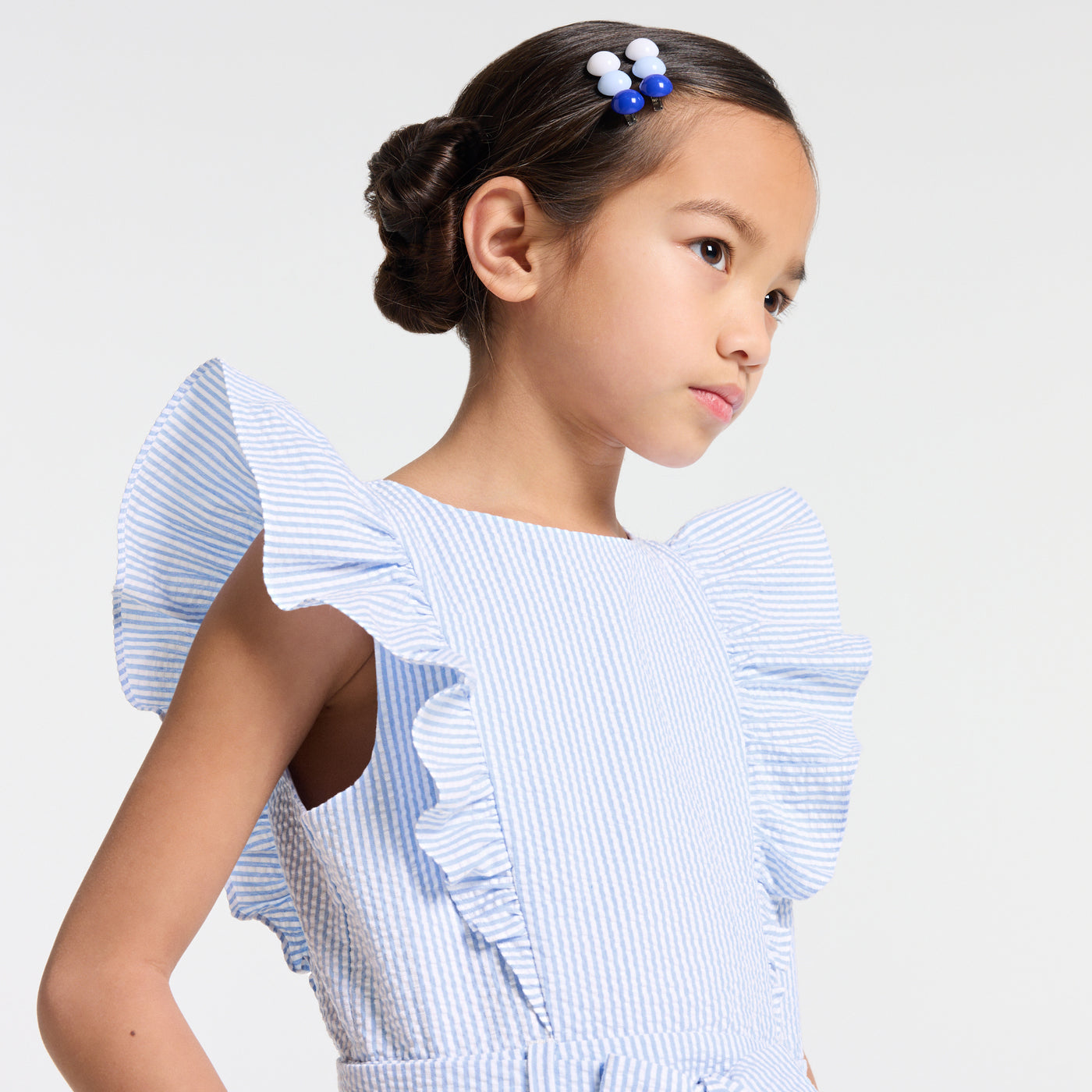 Girl seersucker jumpsuit