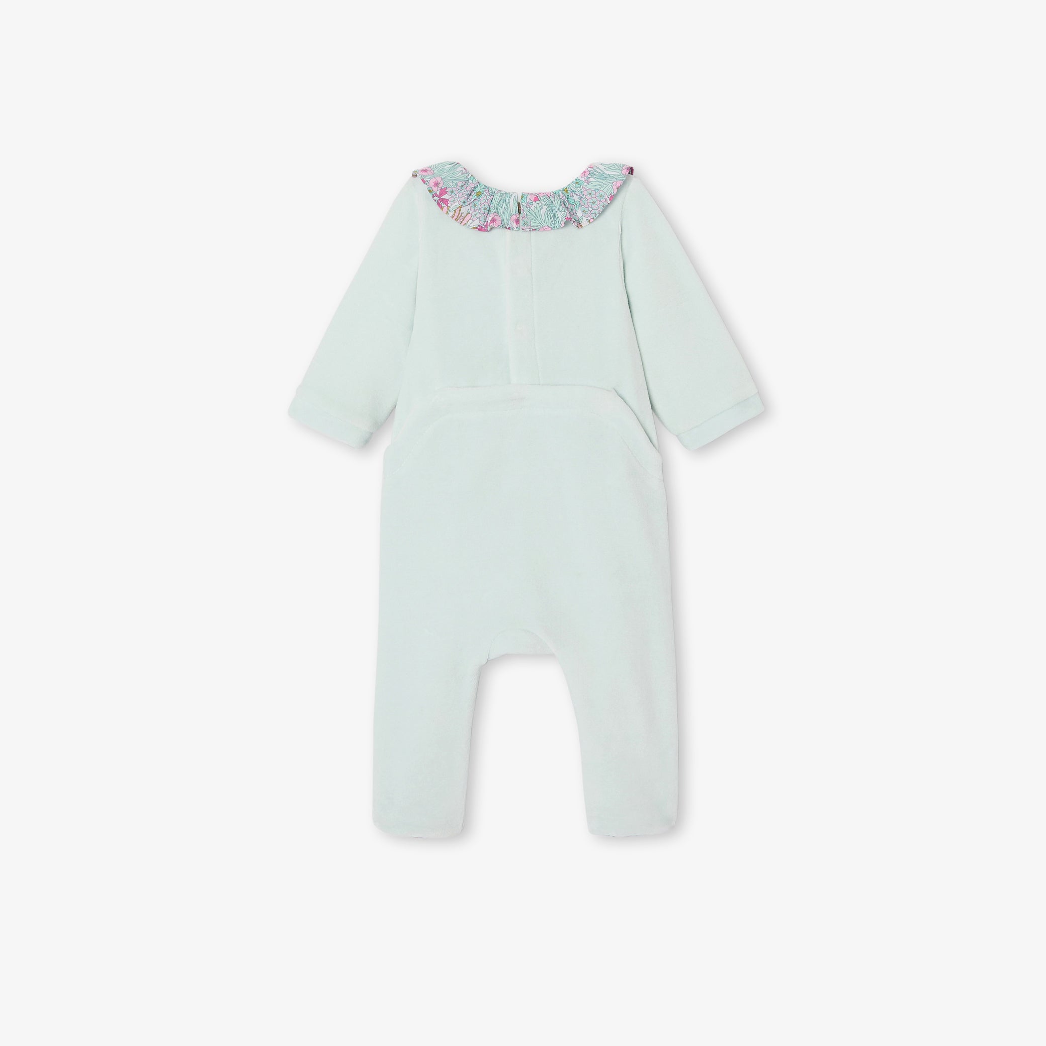 Baby girl velvet pyjamas - bleu aqua