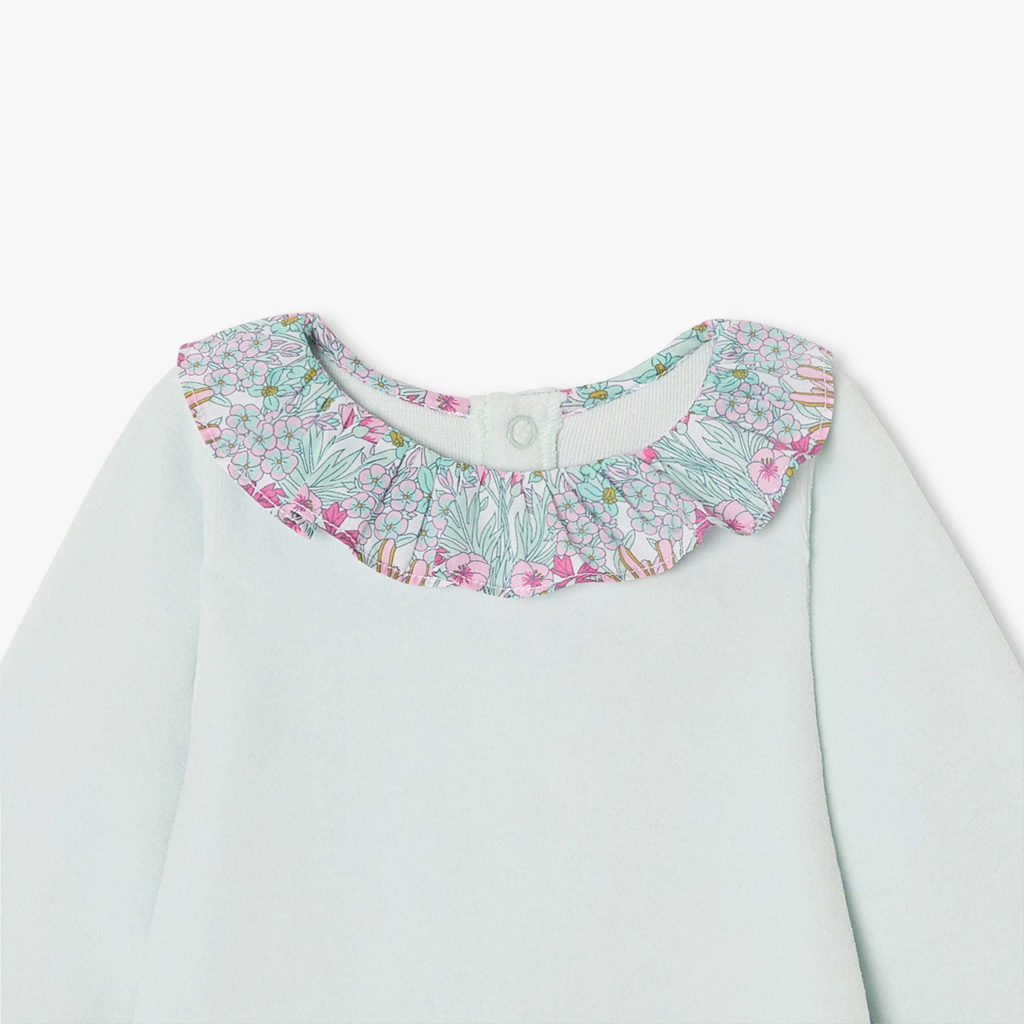 Baby girl velvet pyjamas - bleu aqua