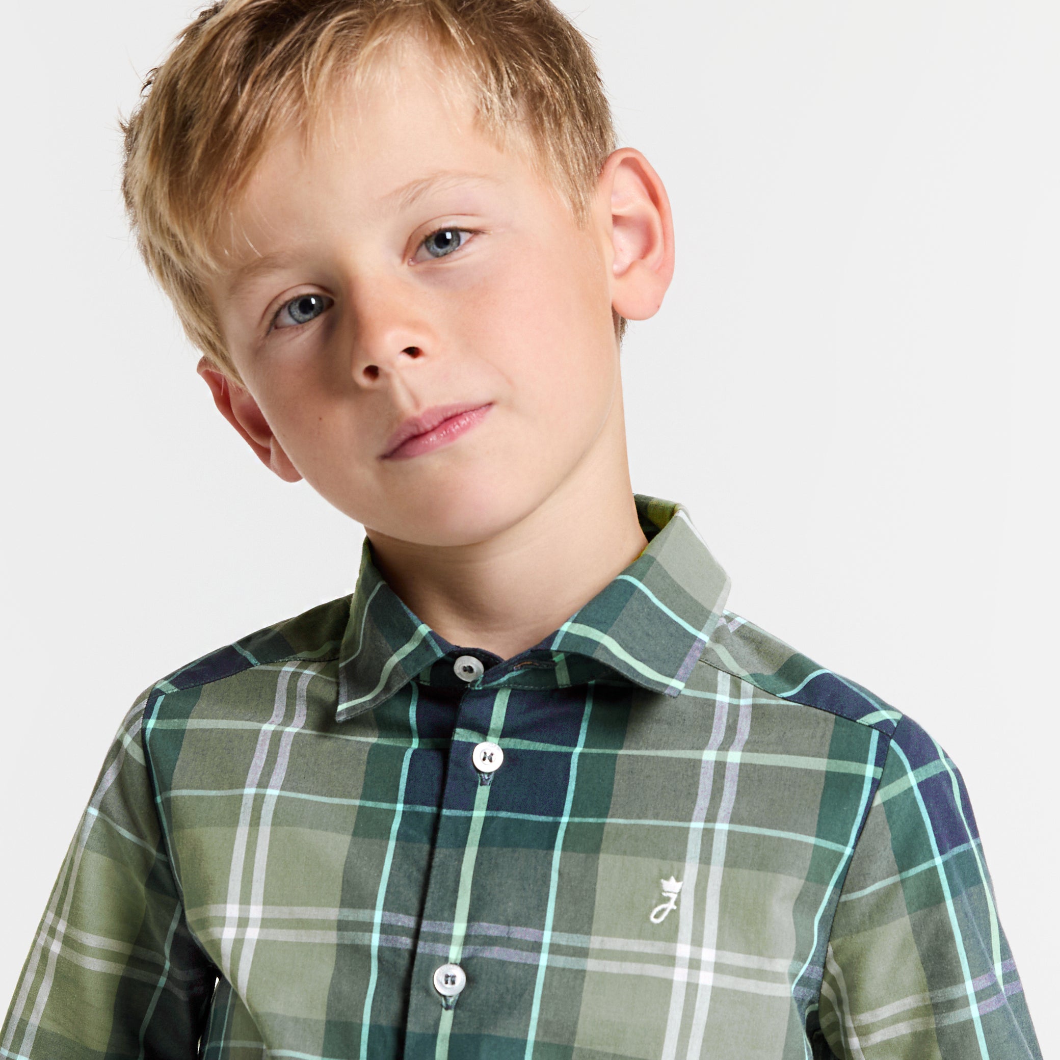 Boy tartan shirt - gris/multico