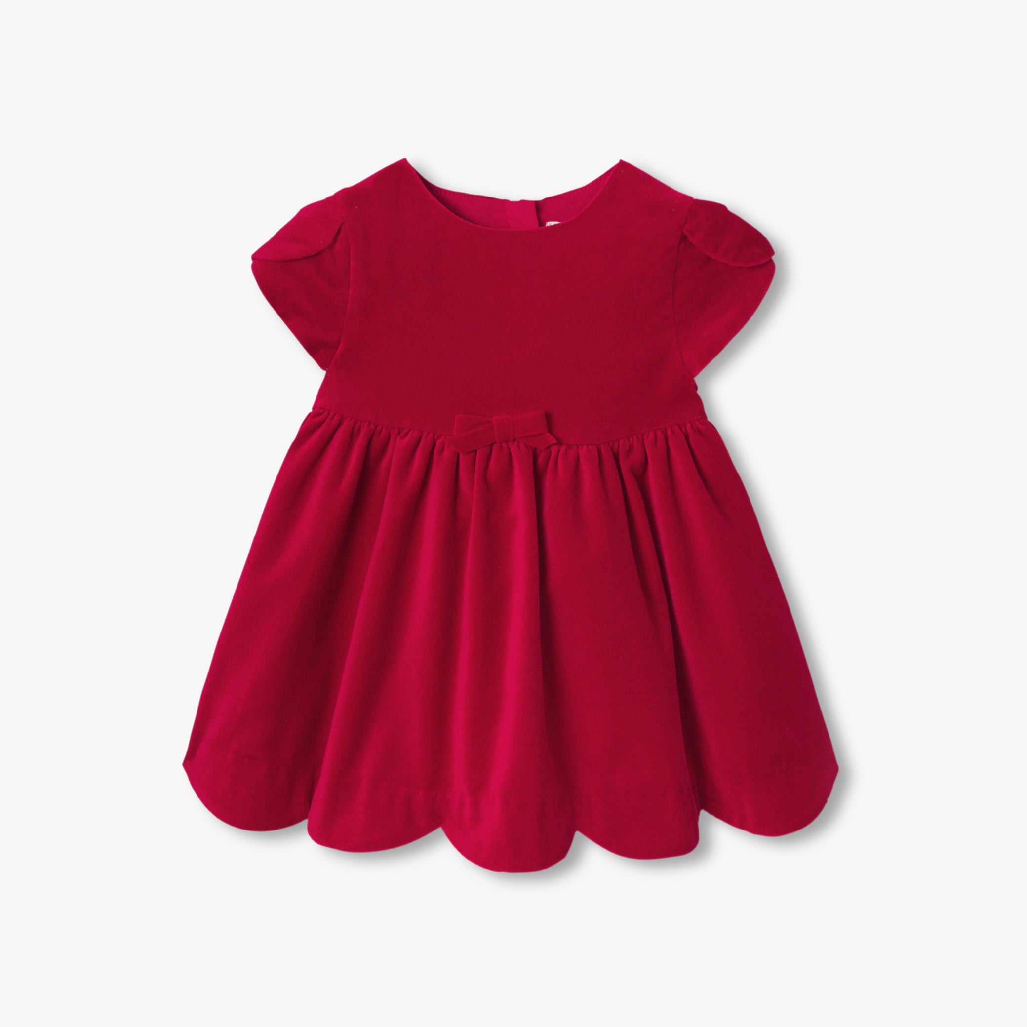 Baby girl Christmas dress in smooth velvet - rouge jacadi