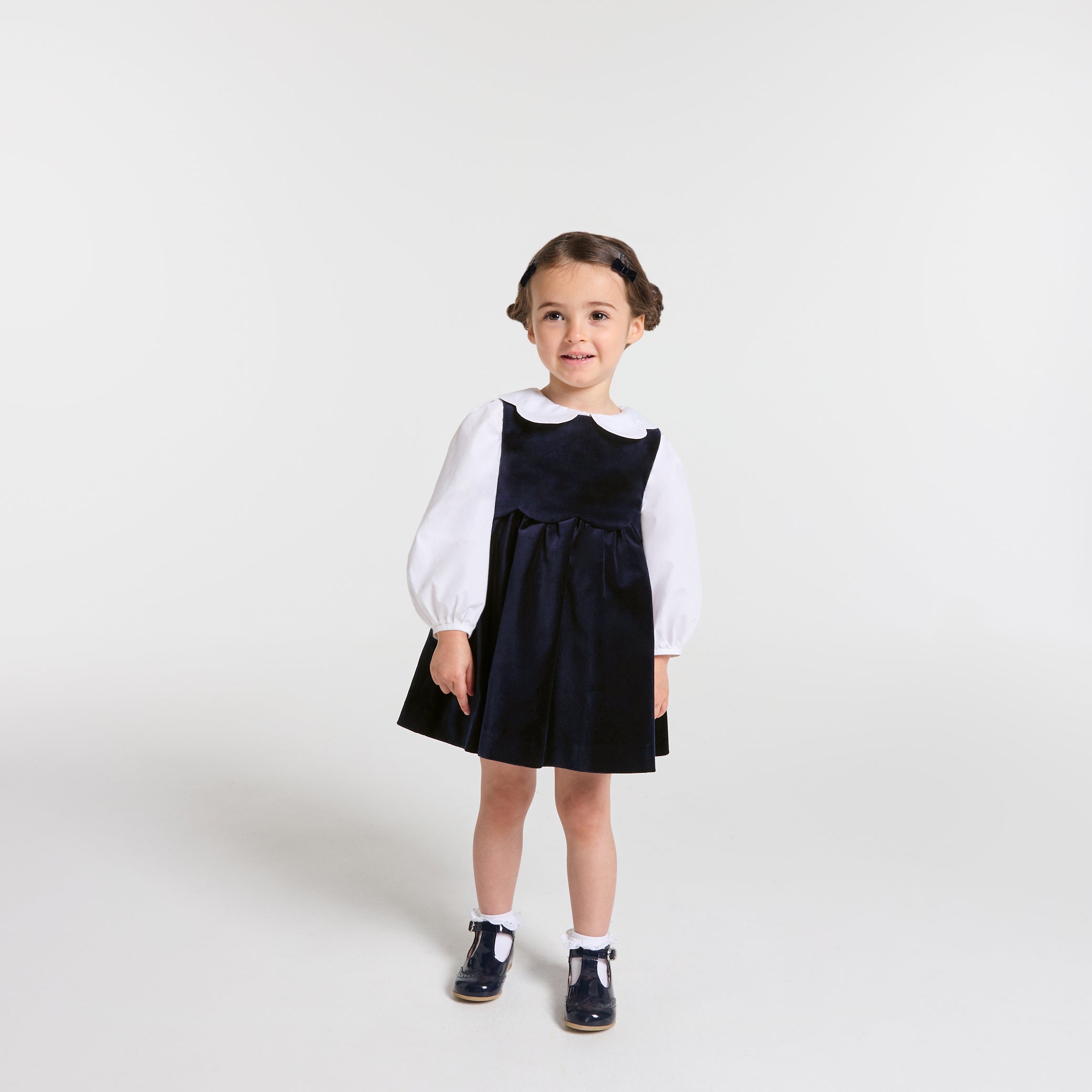 Baby girl velvet Christmas dress - marine jacadi