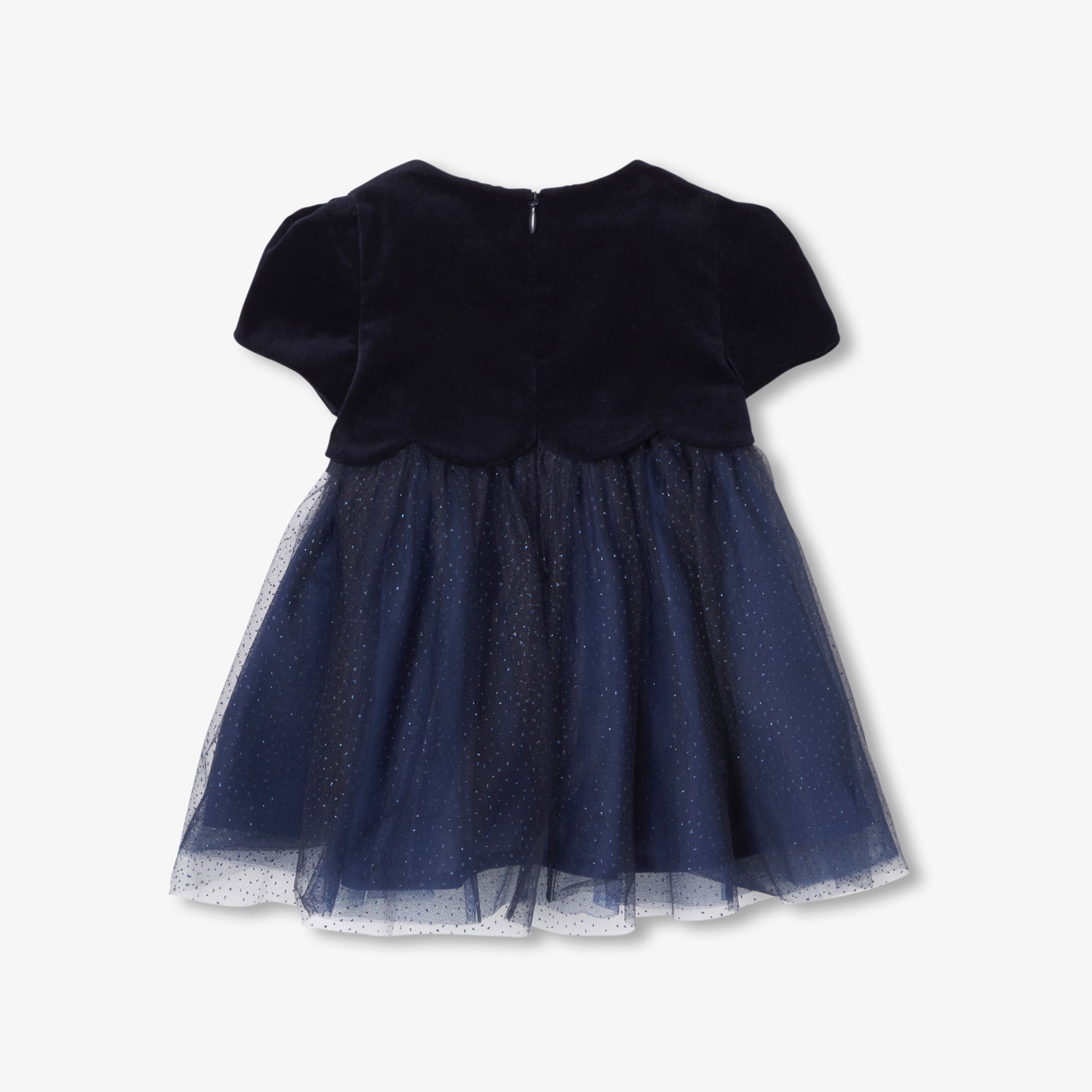Baby girl two-material Christmas dress - marine jacadi