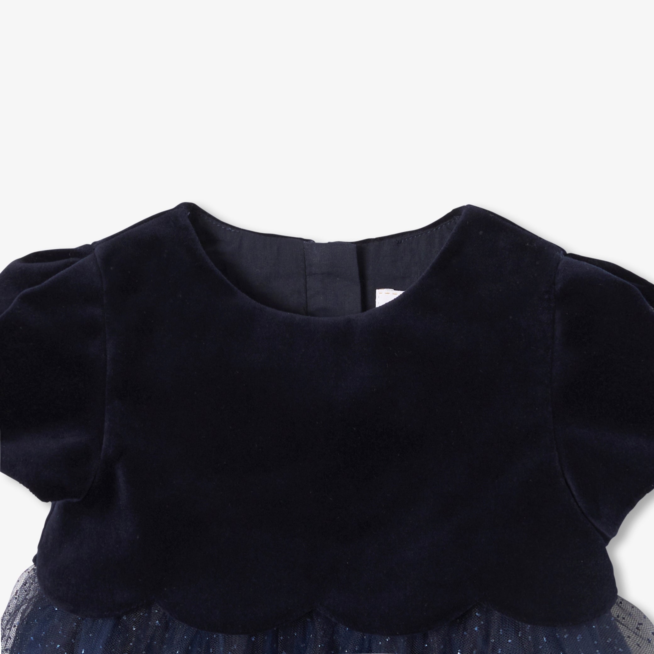 Baby girl two-material Christmas dress - marine jacadi