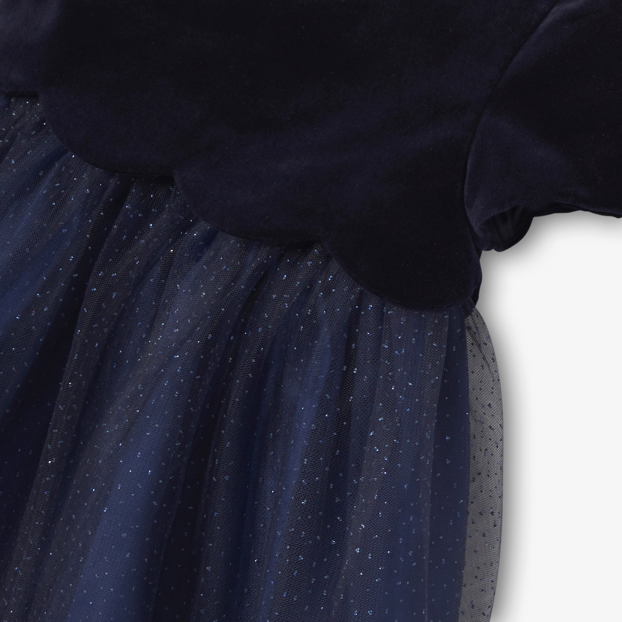 Baby girl two-material Christmas dress - marine jacadi