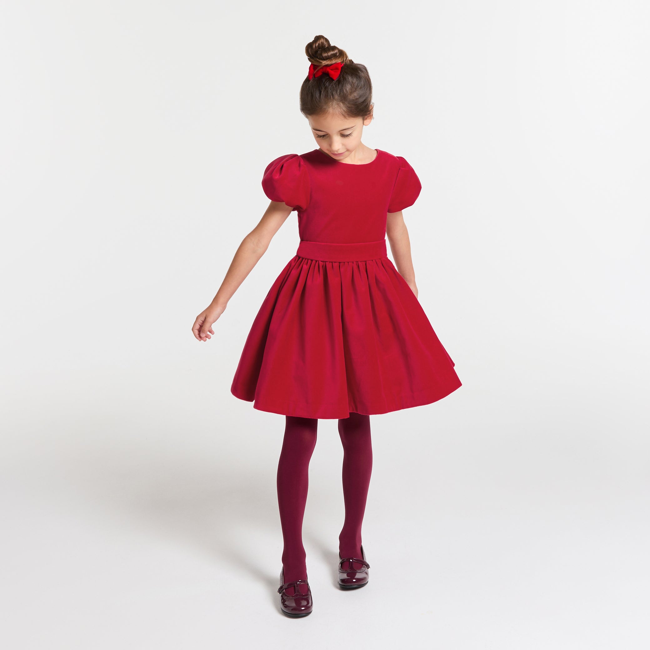 Girl velvet dress - rouge jacadi