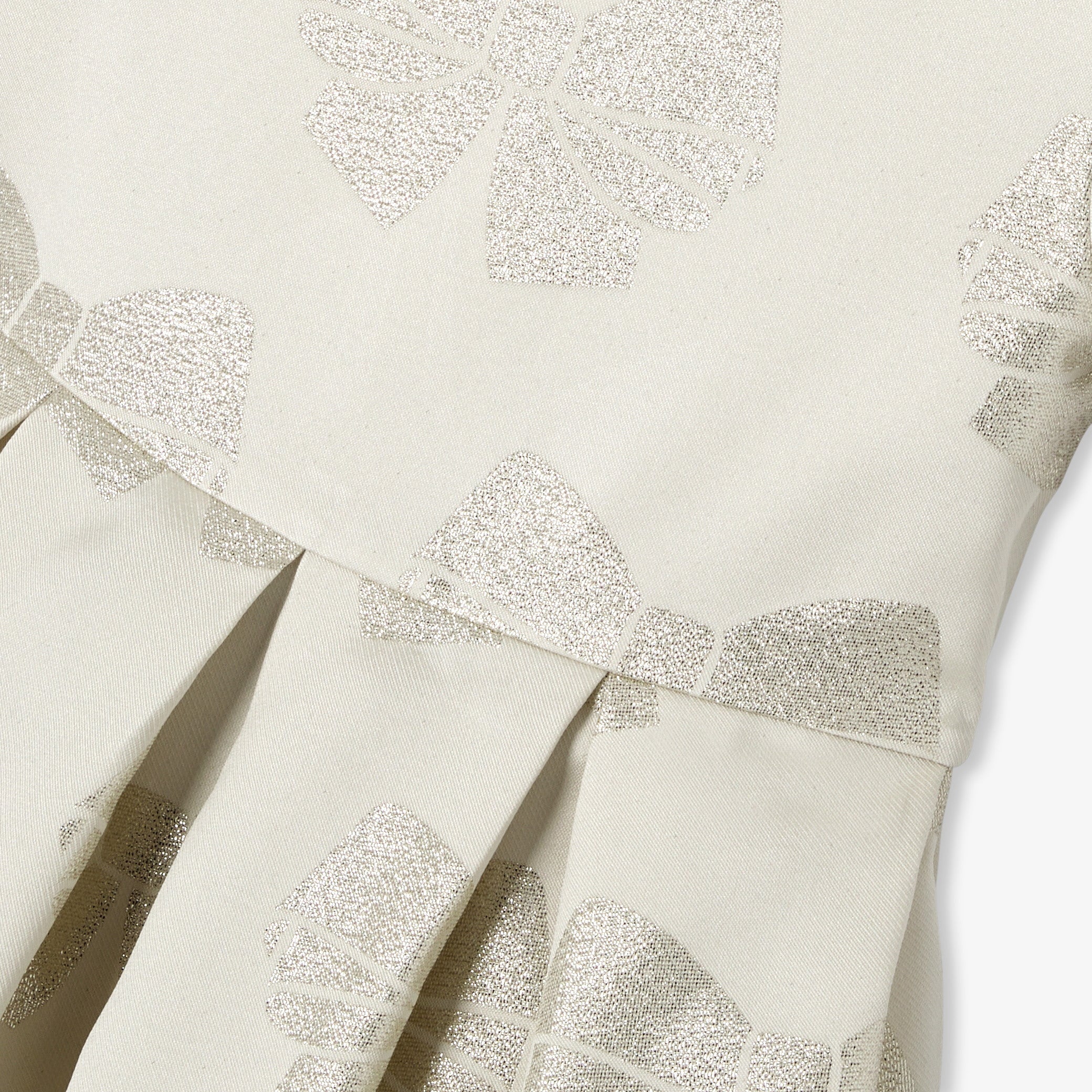 Girl dress jacquard bow - ivoire