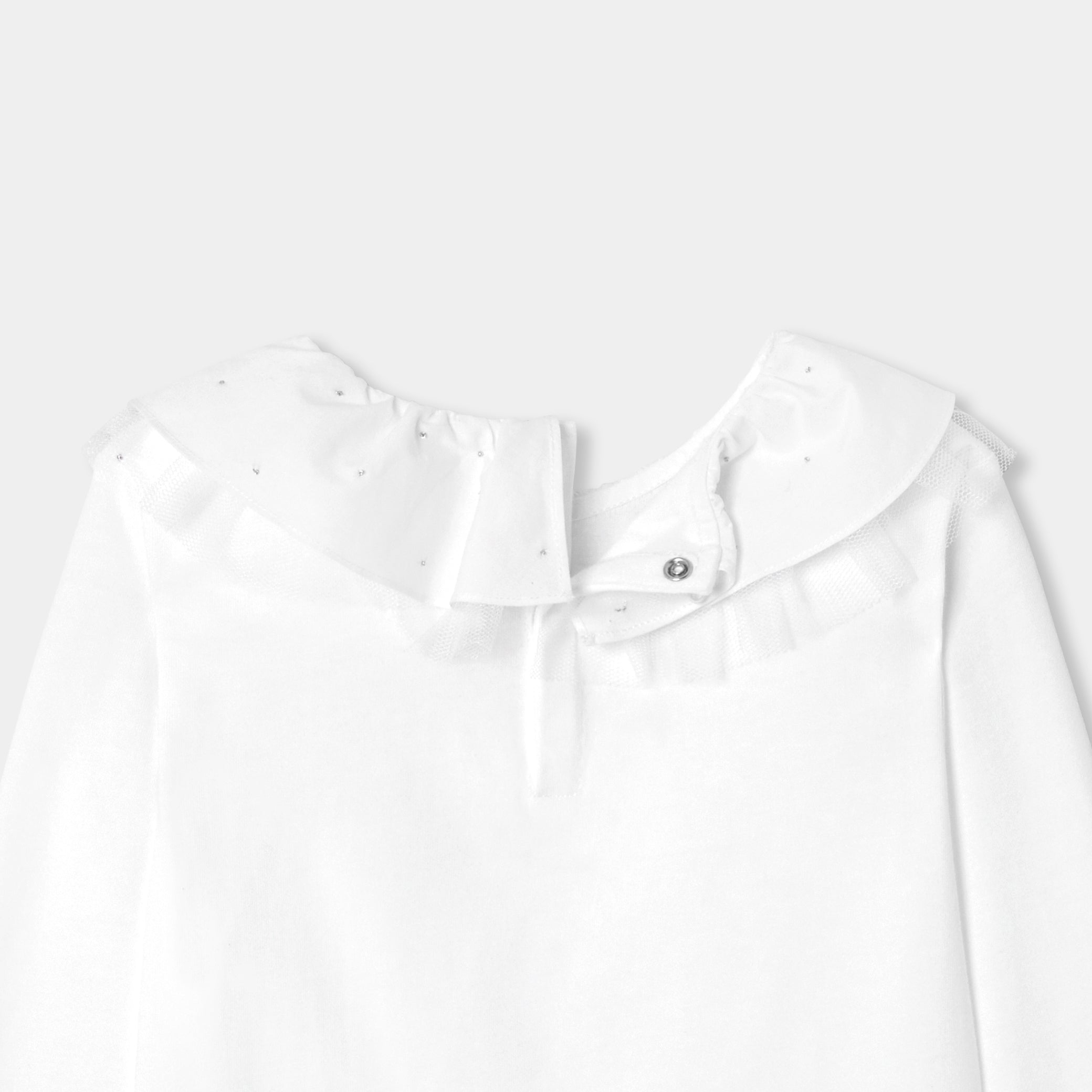 Girl T-shirt with a collar - blanc jacadi