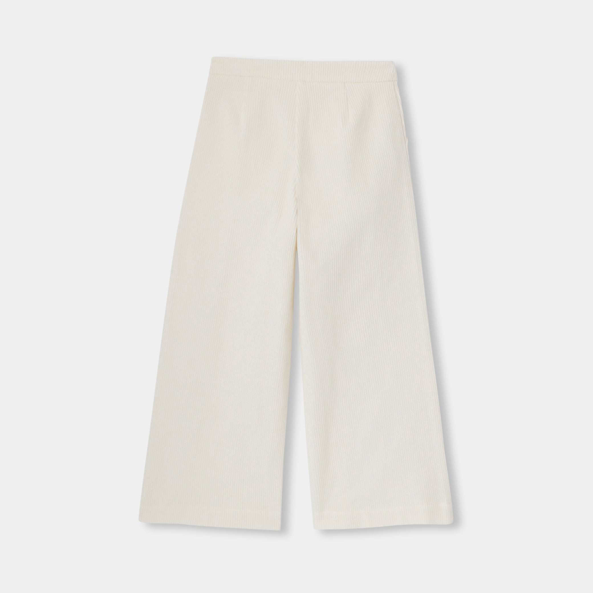 Girl velvet wide-leg trousers - blanc doux jacadi