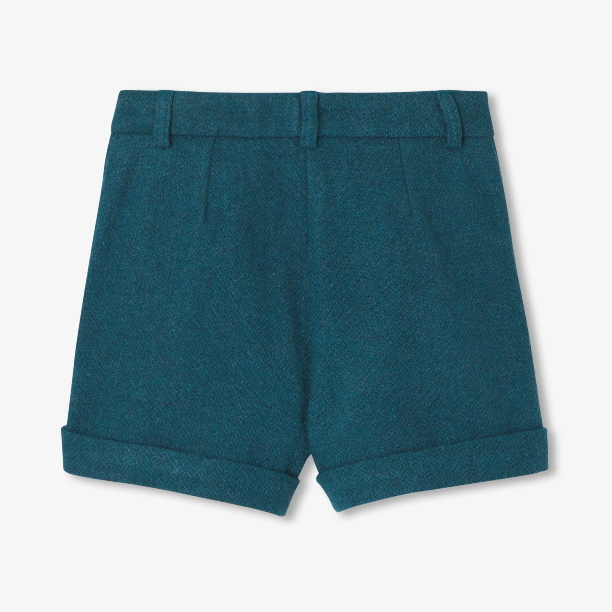 Girl herringbone shorts - vert cedre