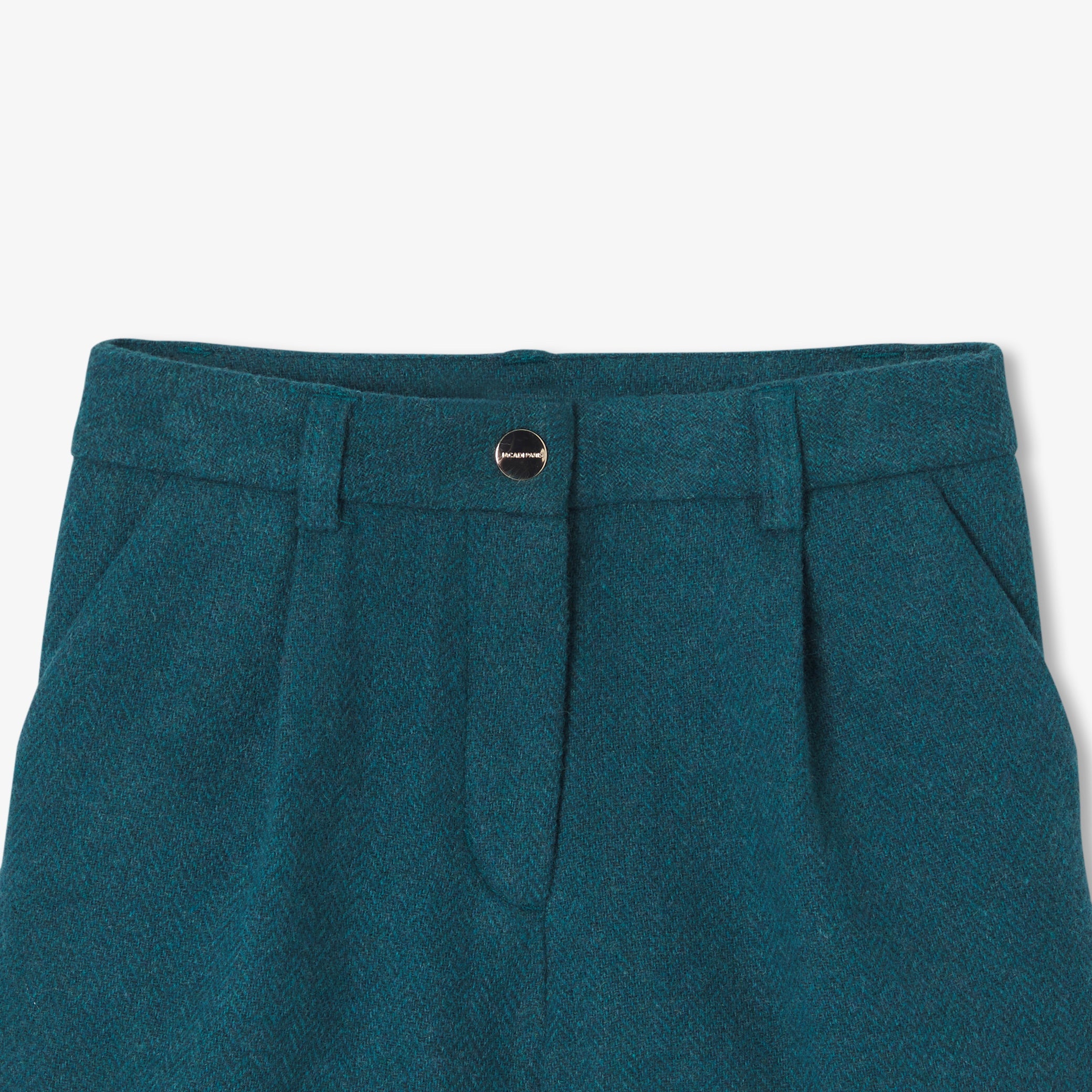 Girl herringbone shorts - vert cedre
