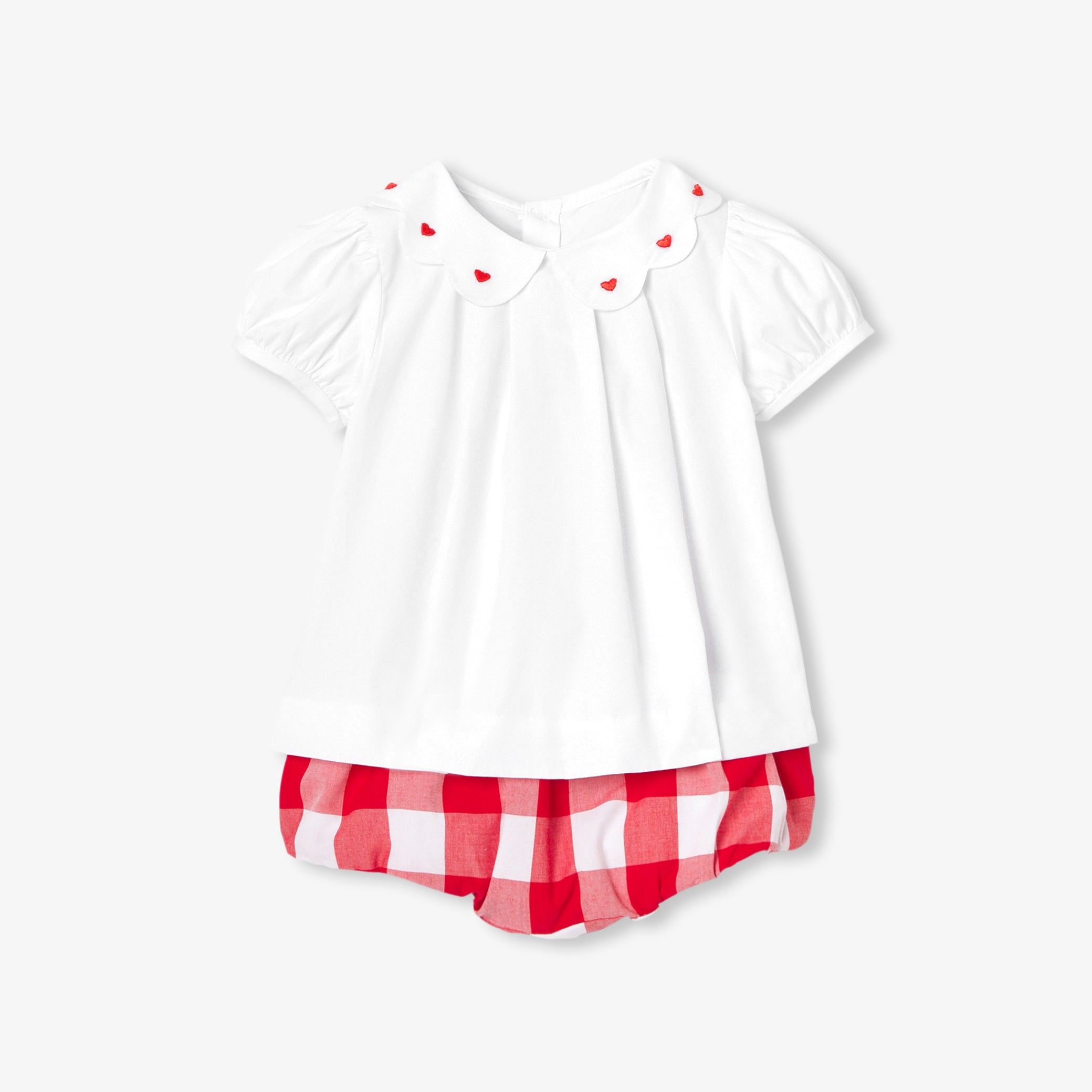Baby girl cotton set - blanc/rouge