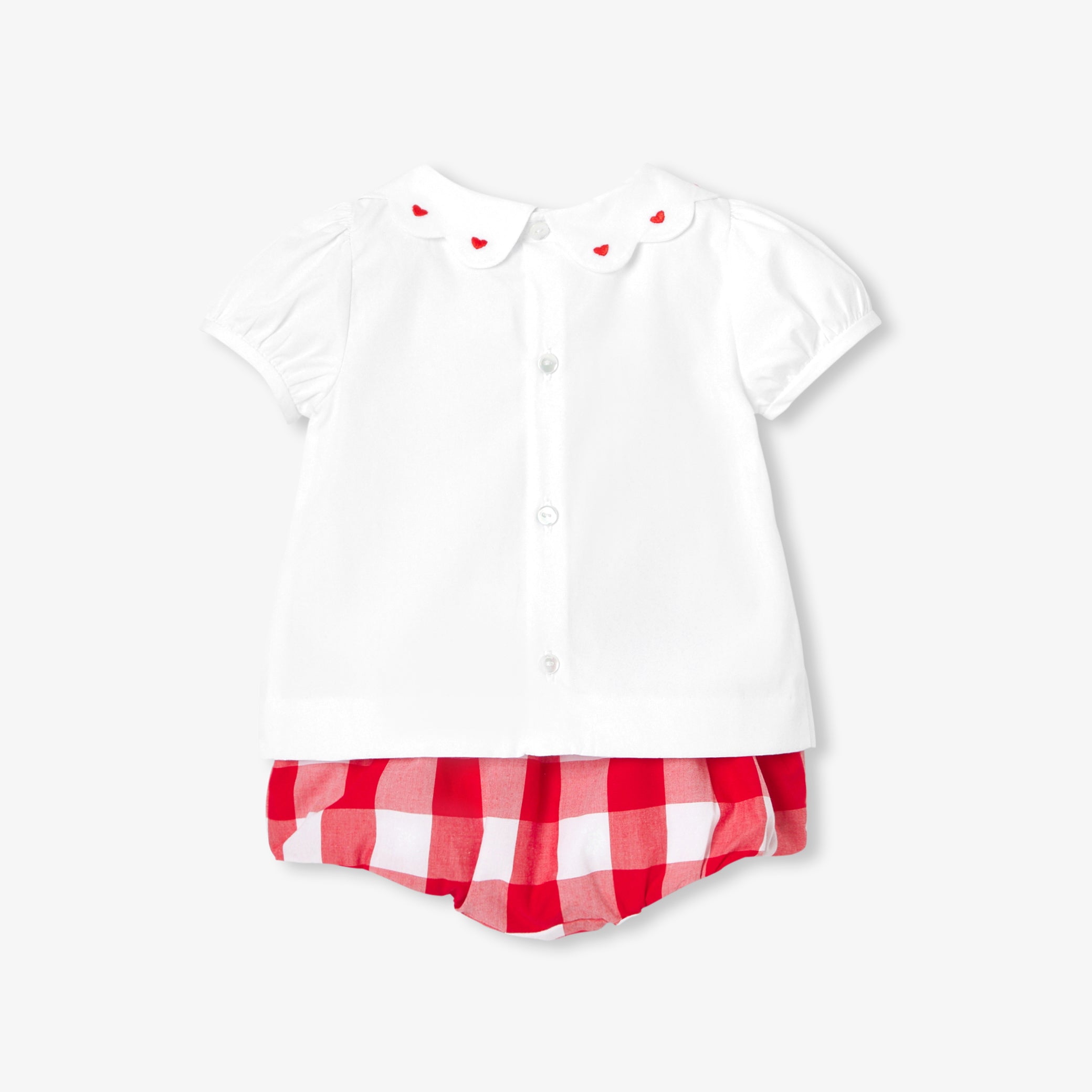 Baby girl cotton set - blanc/rouge
