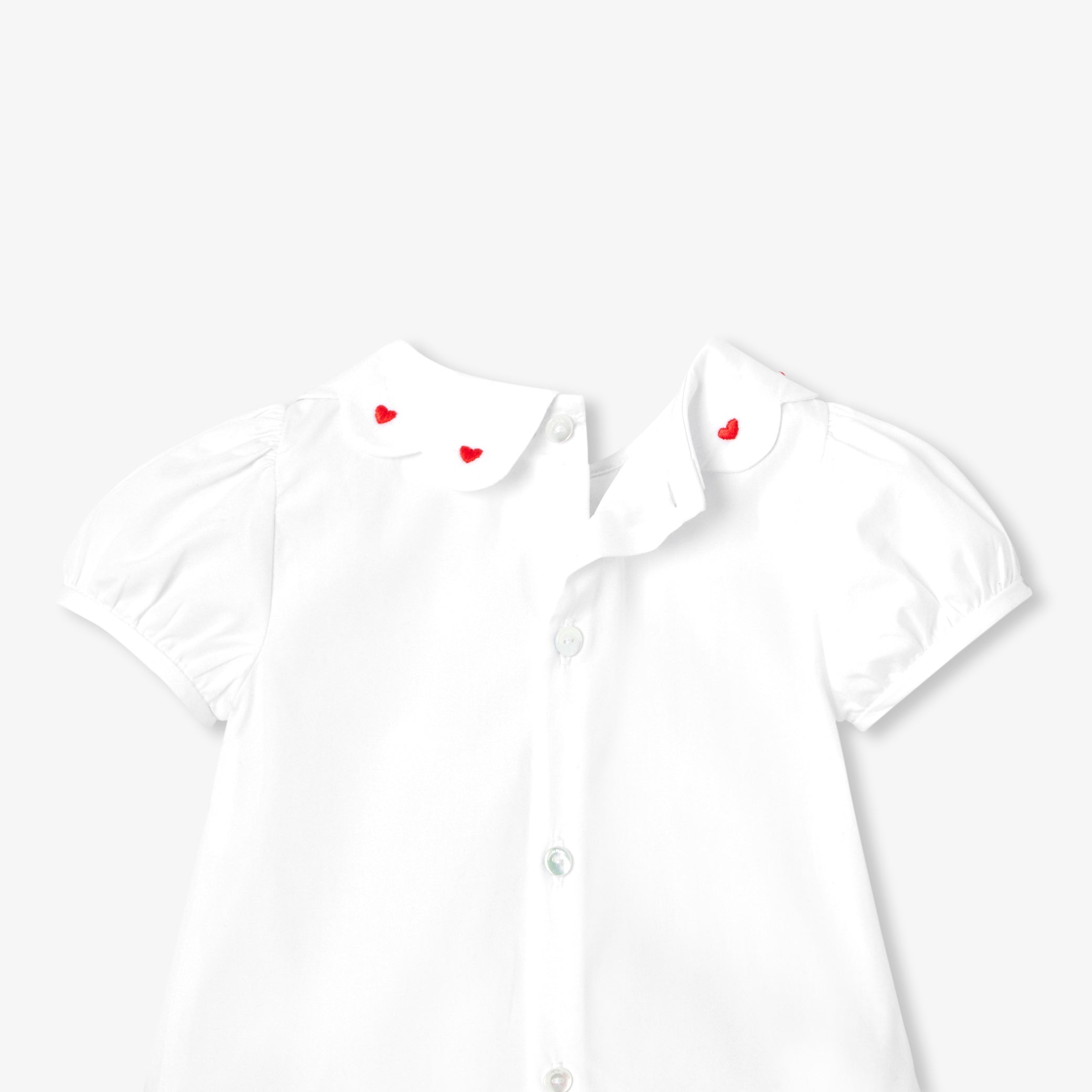 Baby girl cotton set - blanc/rouge