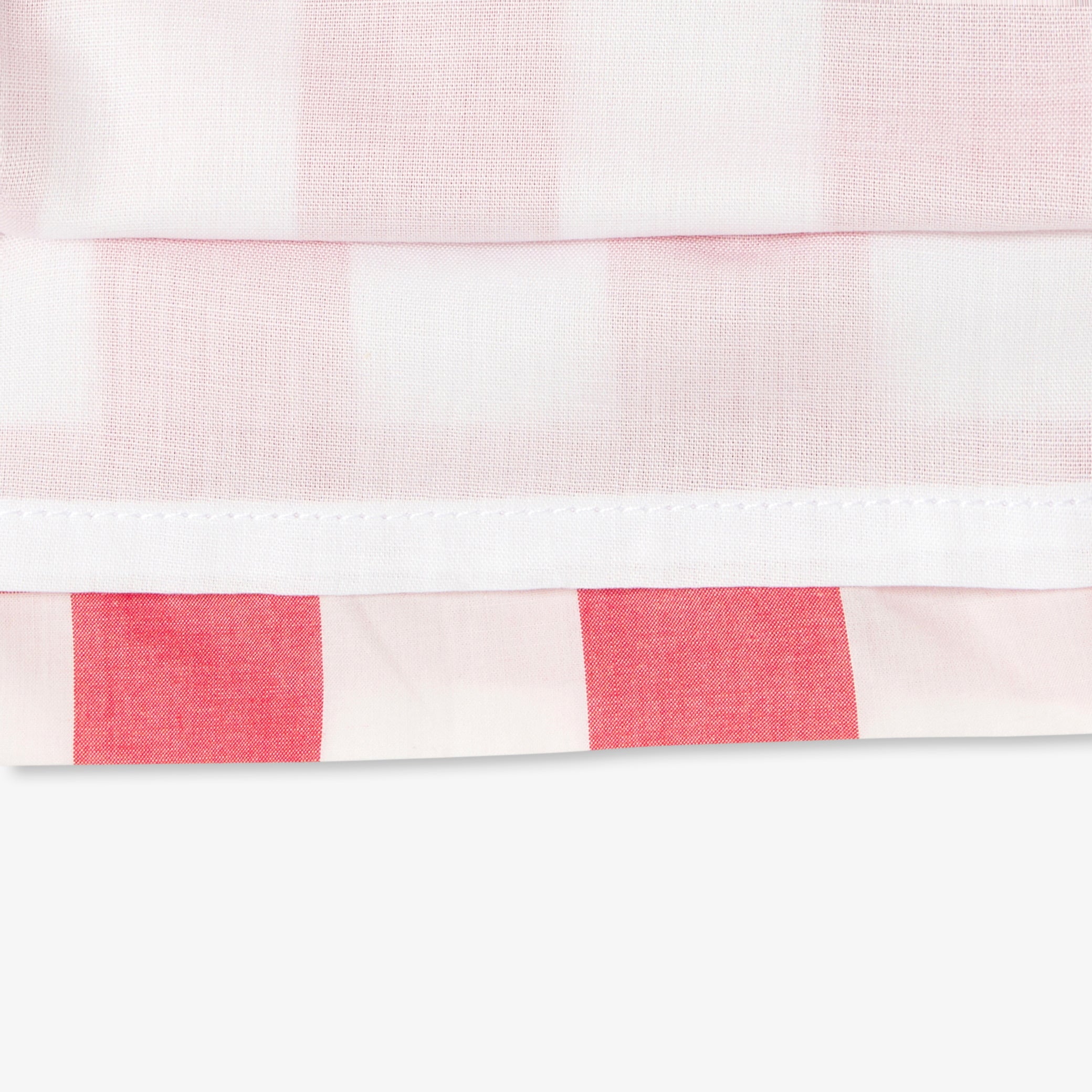 Baby girl dress in gingham poplin - blanc/rouge