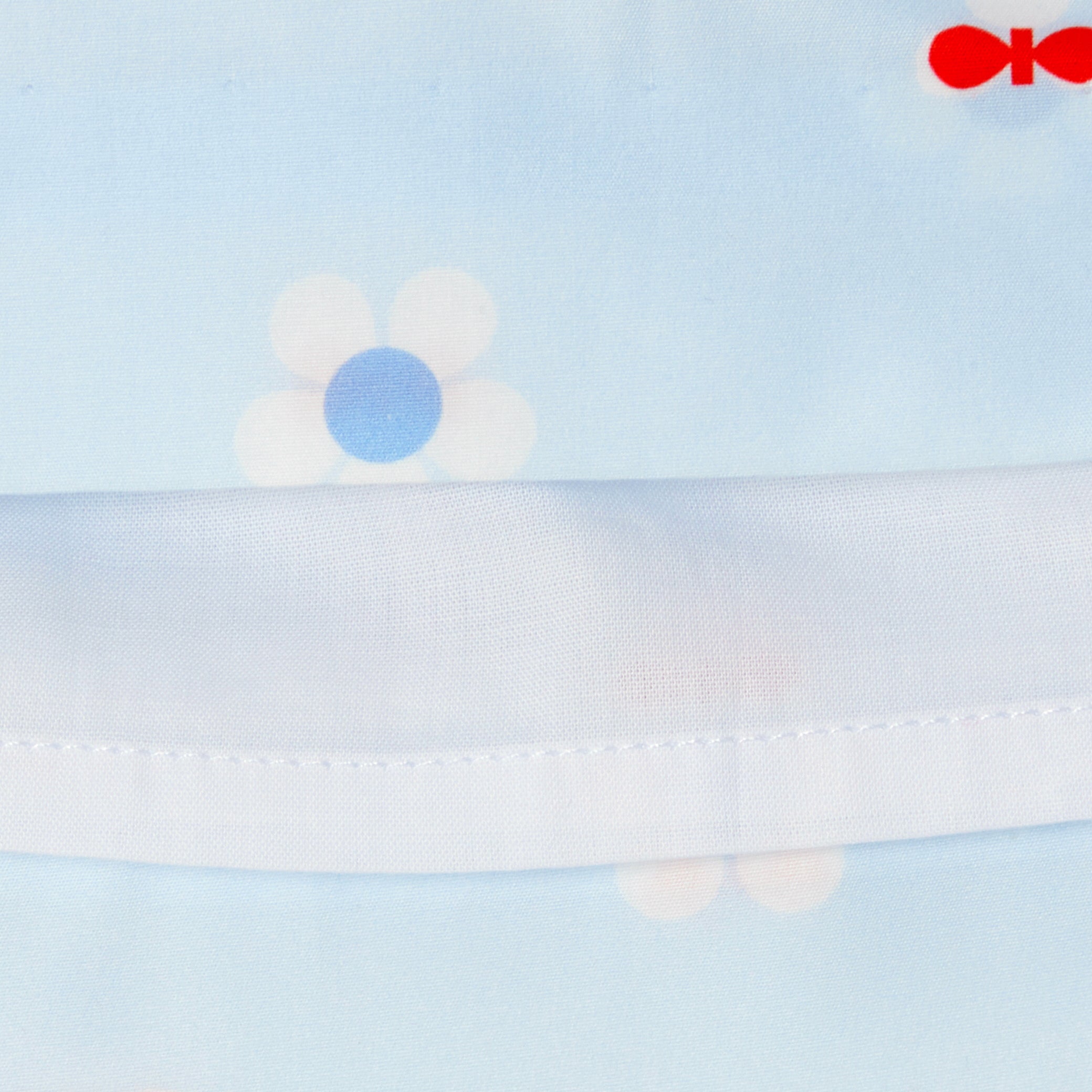 Floral poplin baby girl dress - bleu/multico