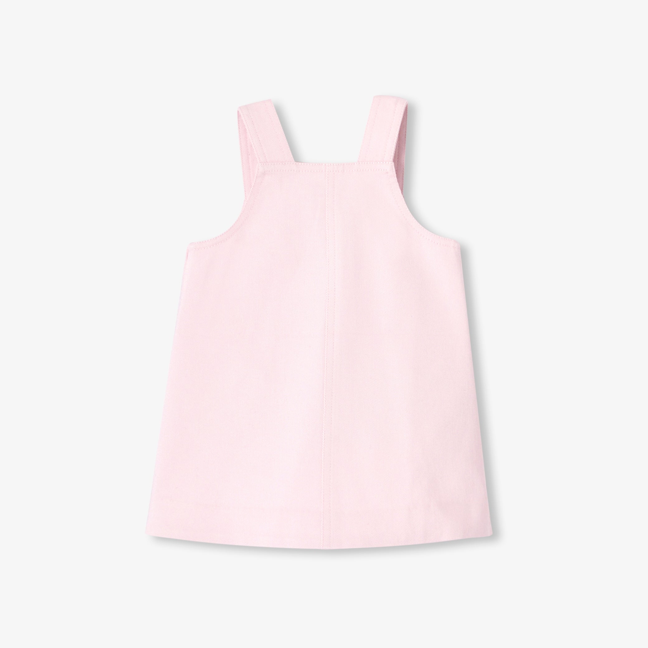Baby girl twill pinafore dress - rose poudre jacadi