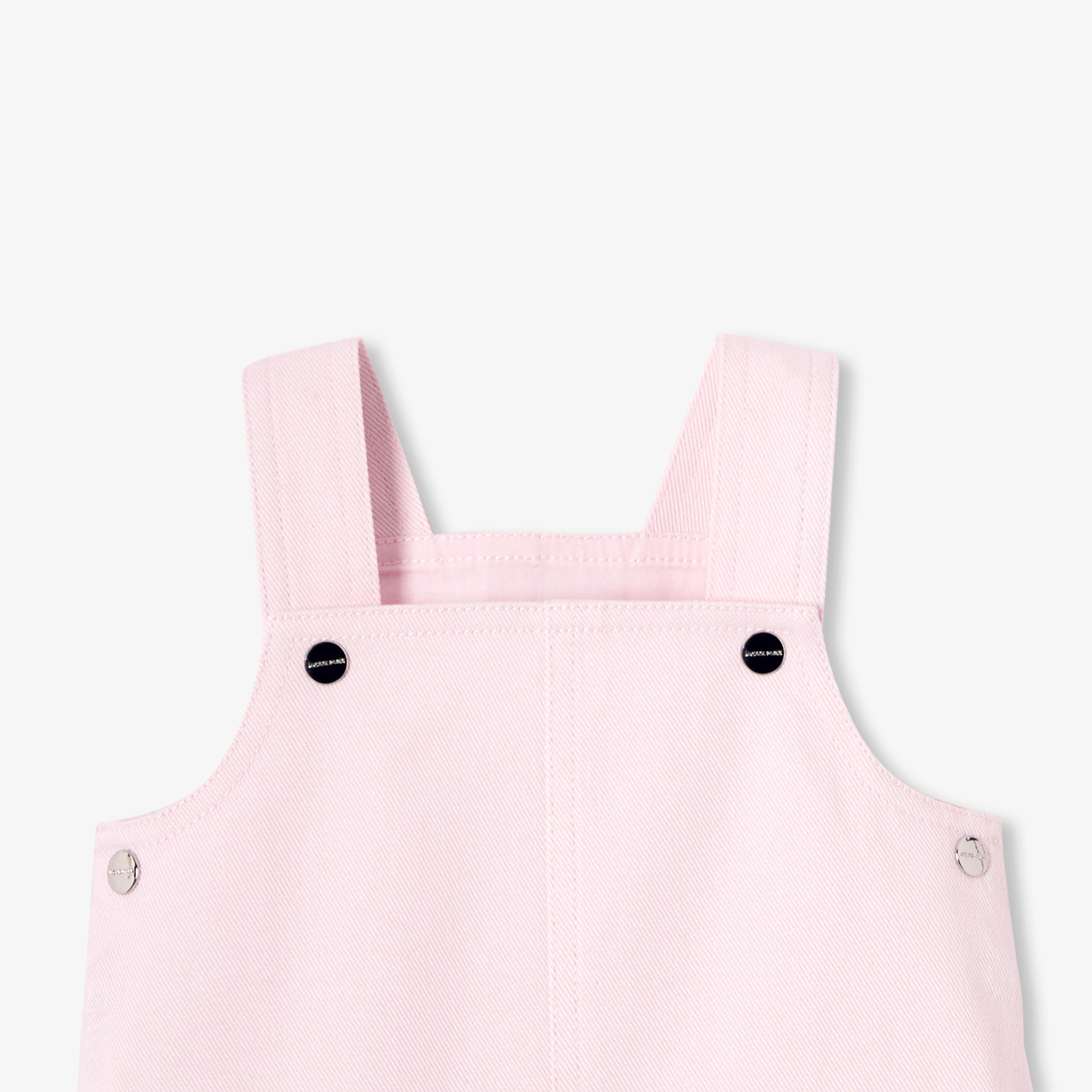 Baby girl twill pinafore dress - rose poudre jacadi