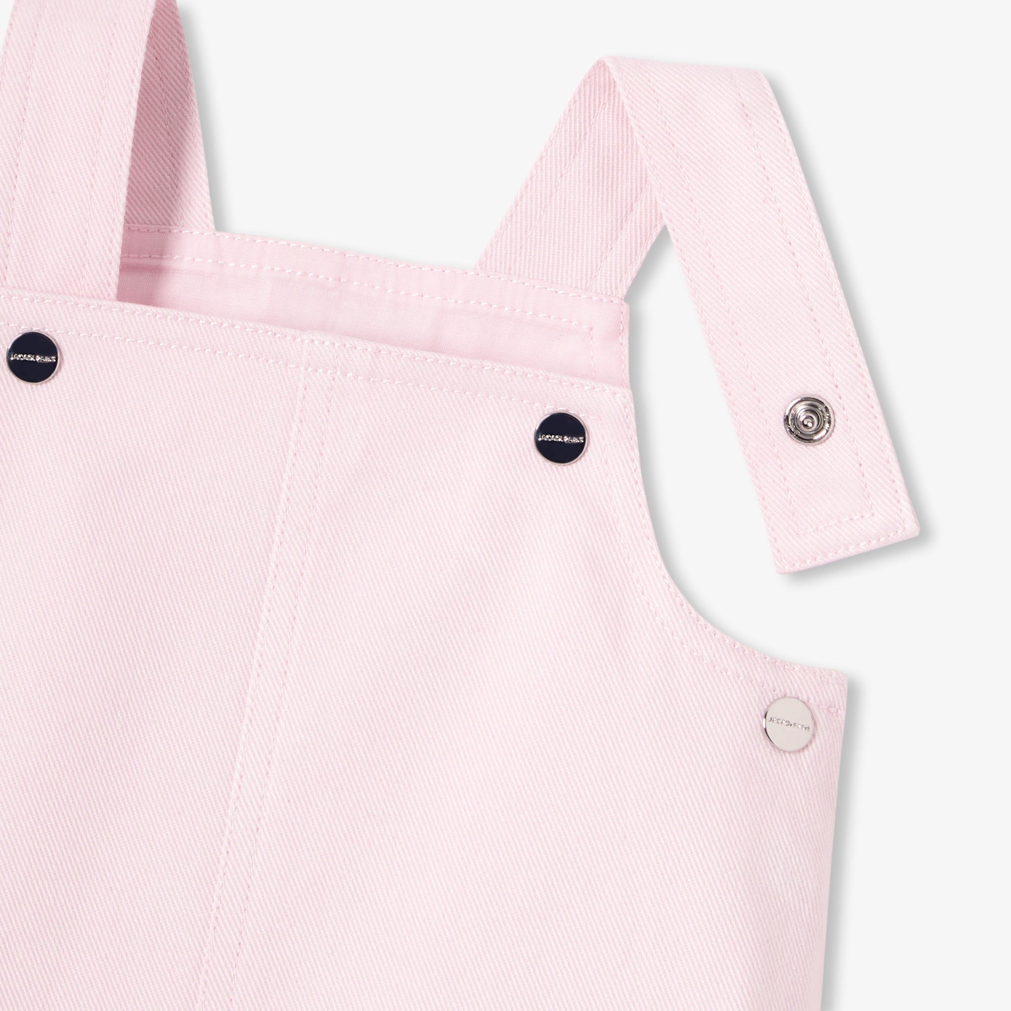 Baby girl twill pinafore dress - rose poudre jacadi