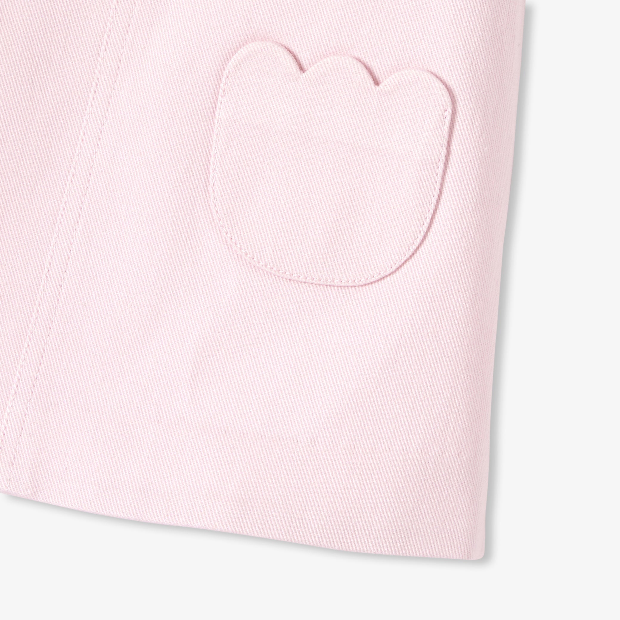Baby girl twill pinafore dress - rose poudre jacadi