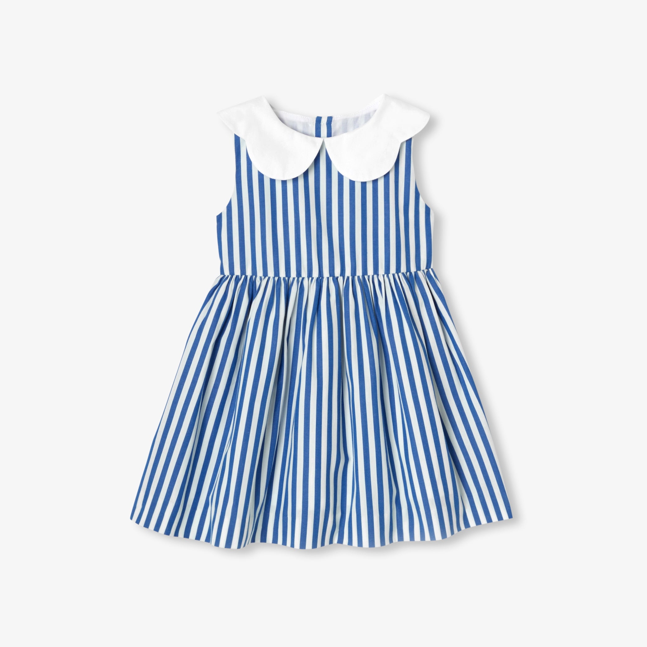 Baby girl sleeveless striped dress - blanc/bleu