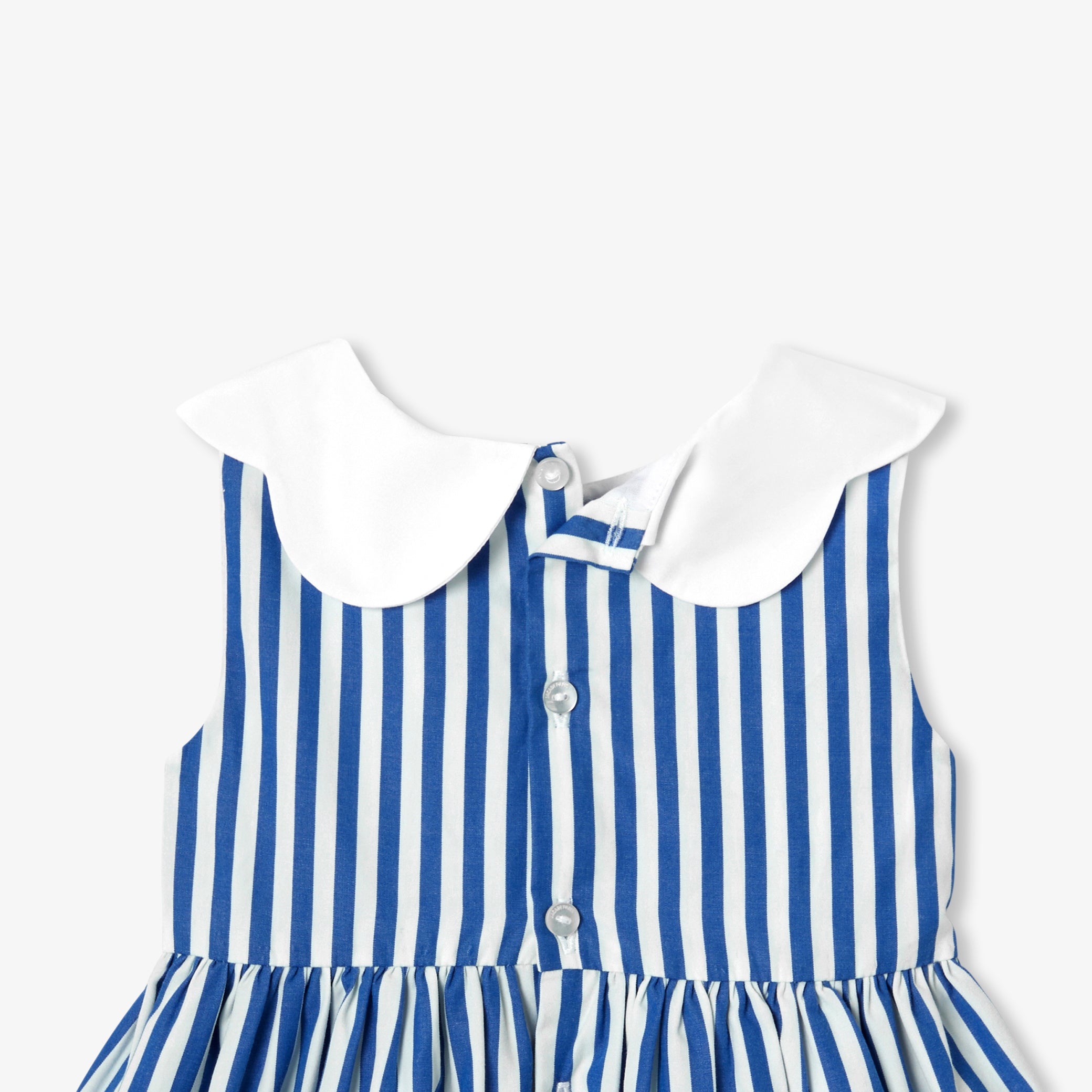 Baby girl sleeveless striped dress - blanc/bleu