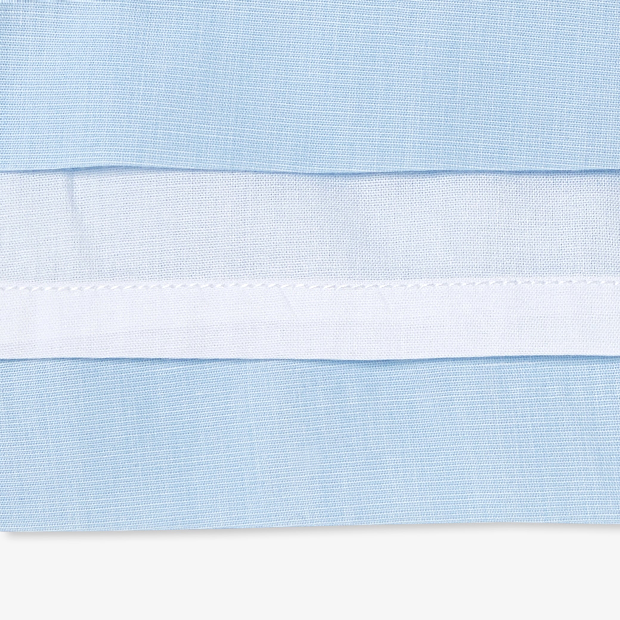 Baby girl cotton fil-à-fil dress - bleu/blanc