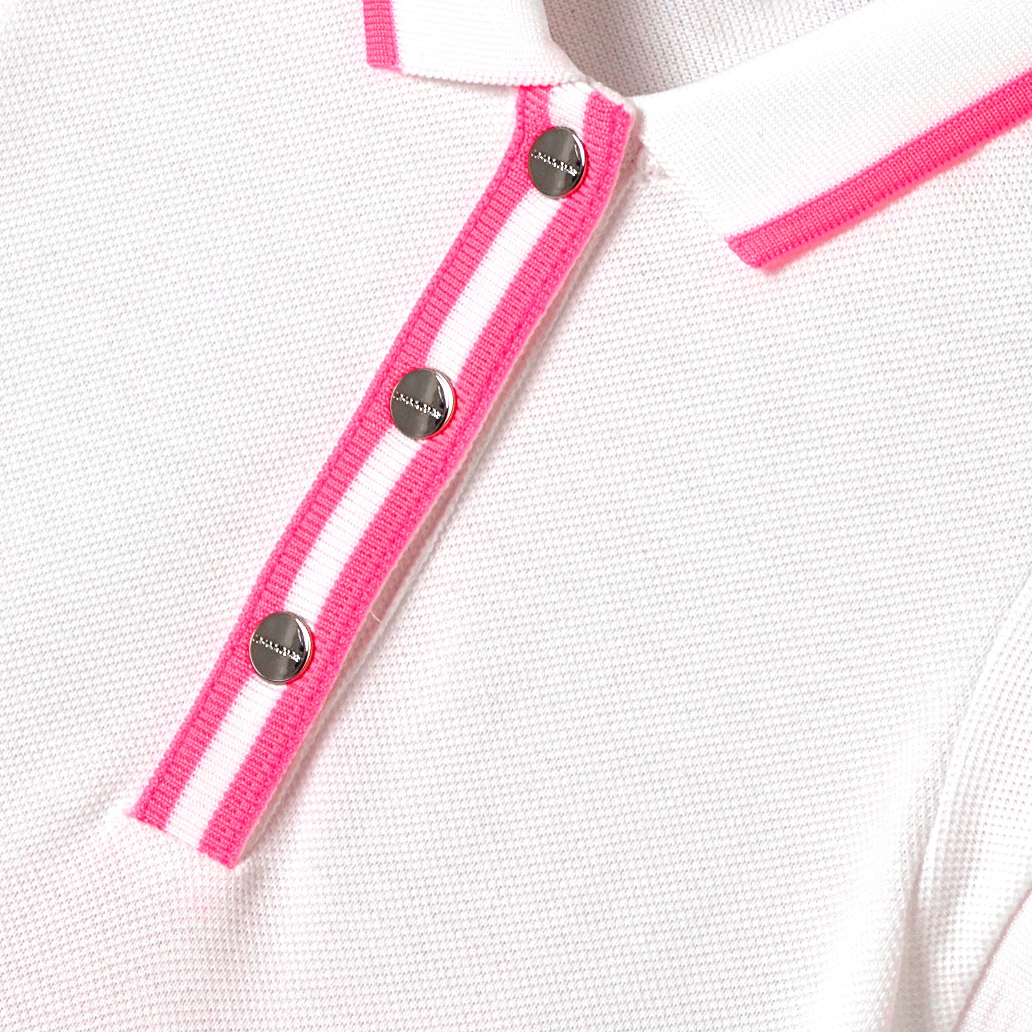 Baby girl polo dress in cotton piqué - blanc/rose