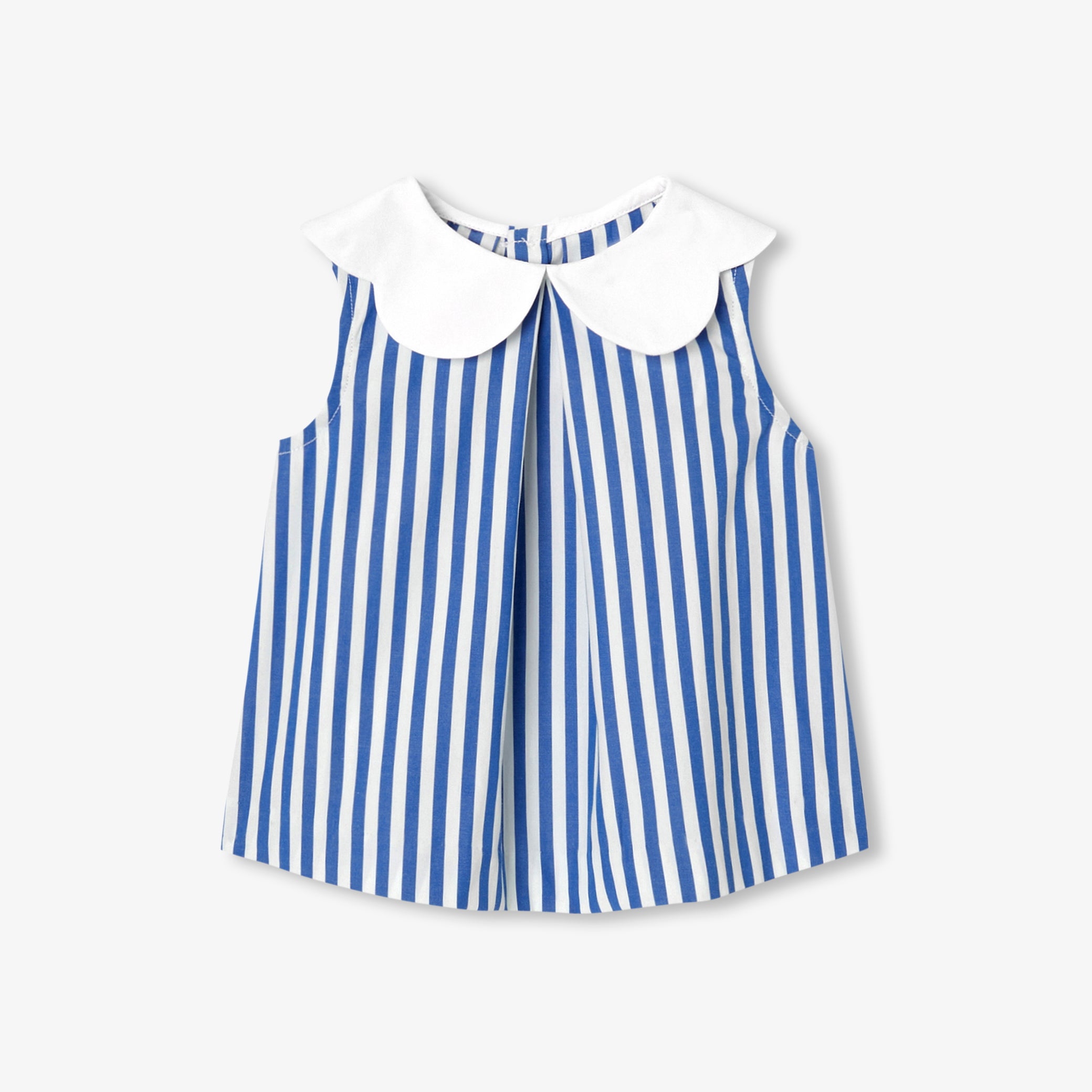 Baby girl sleeveless blouse - blanc/bleu