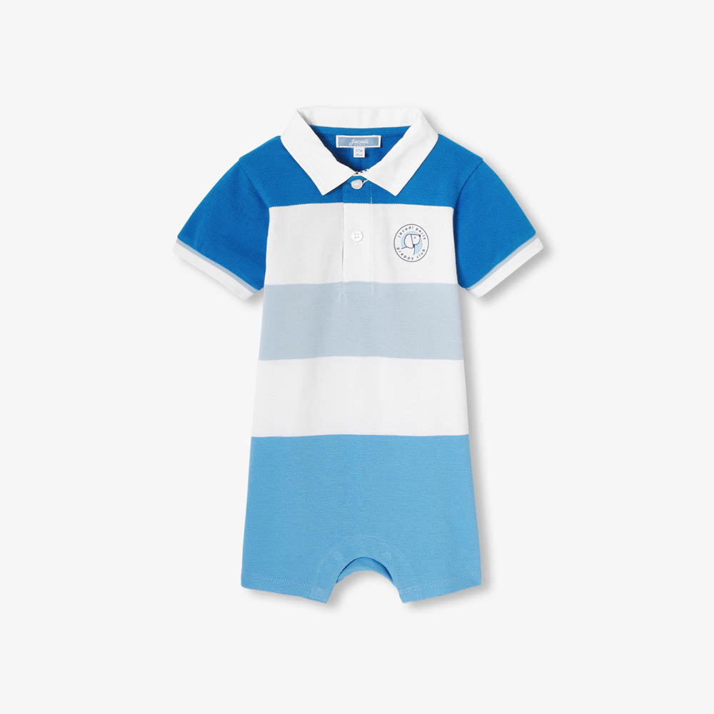 Baby boy playsuit in piqué knit