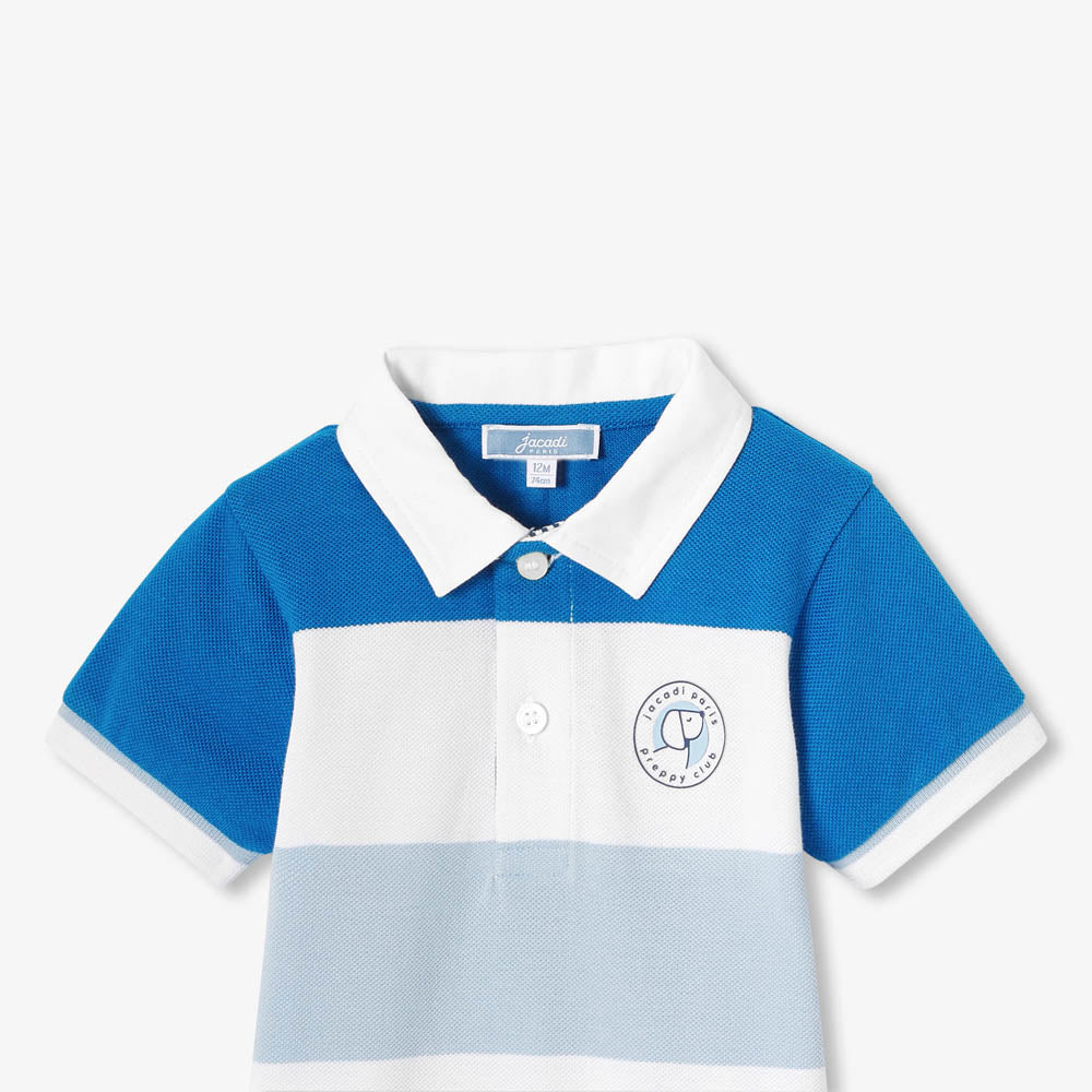 Baby boy playsuit in piqué knit
