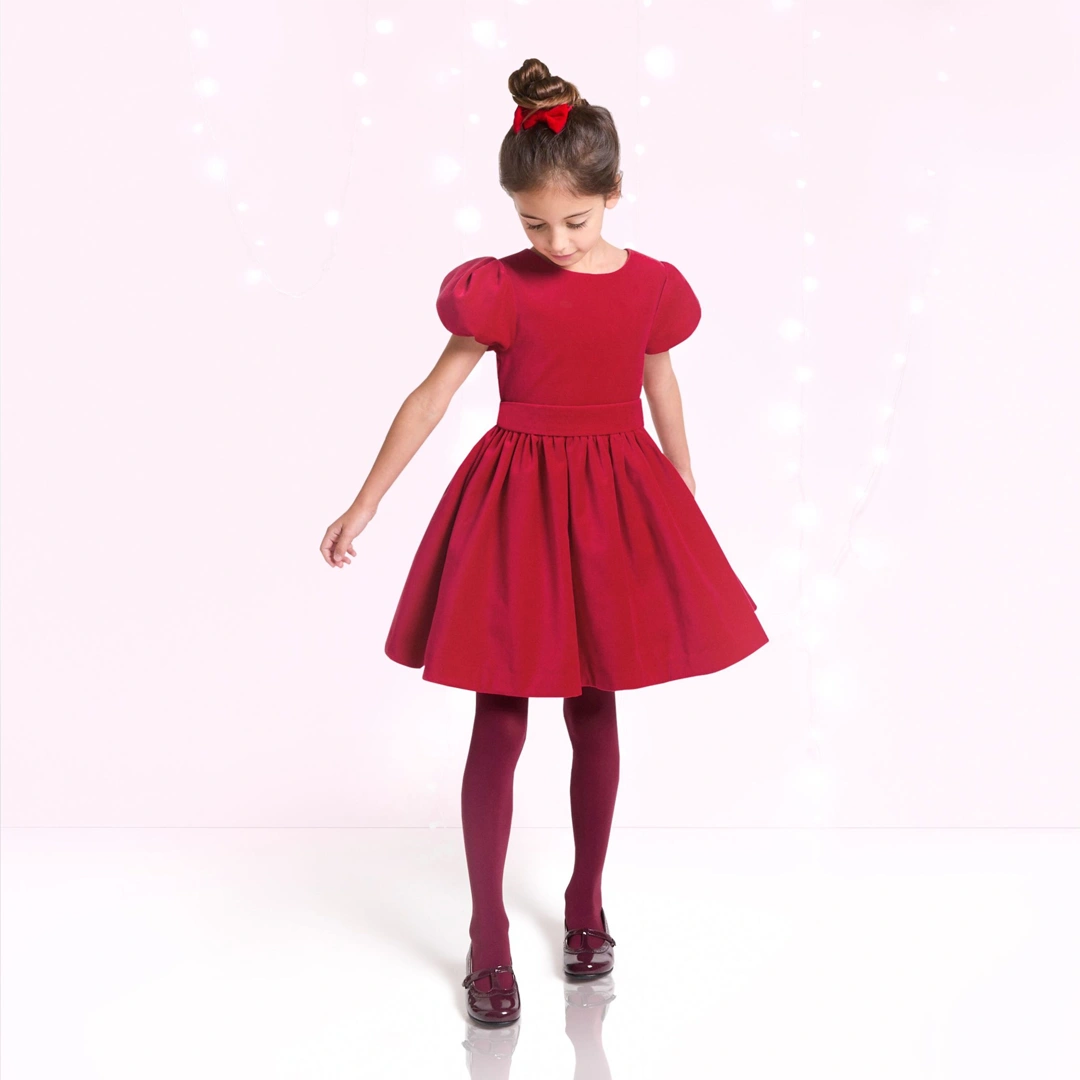 Girl velvet dress - rouge jacadi